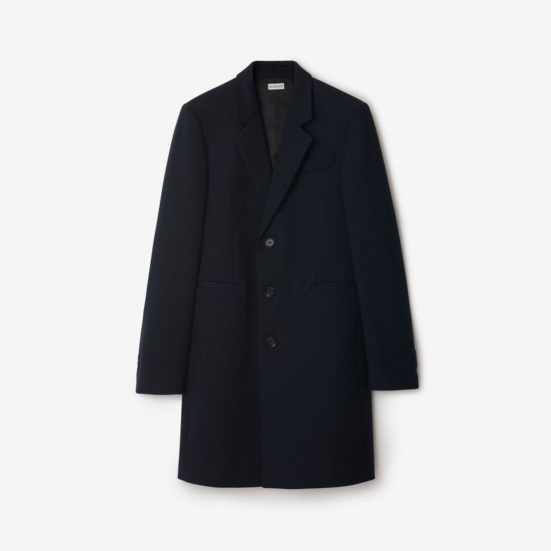 Burberry o1w1db10326 Wool Tailored Coat in Navy Size US M / EU 48-50 / 2 - 1 Thumbnail