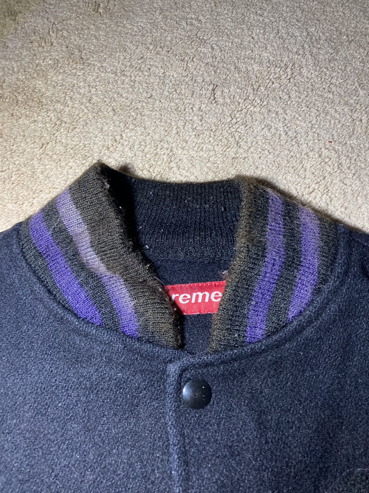 Supreme 2001 Supreme Varsity Jacket S Logo Sports Vintage 90s 2000s Size US M / EU 48-50 / 2 - 5 Thumbnail