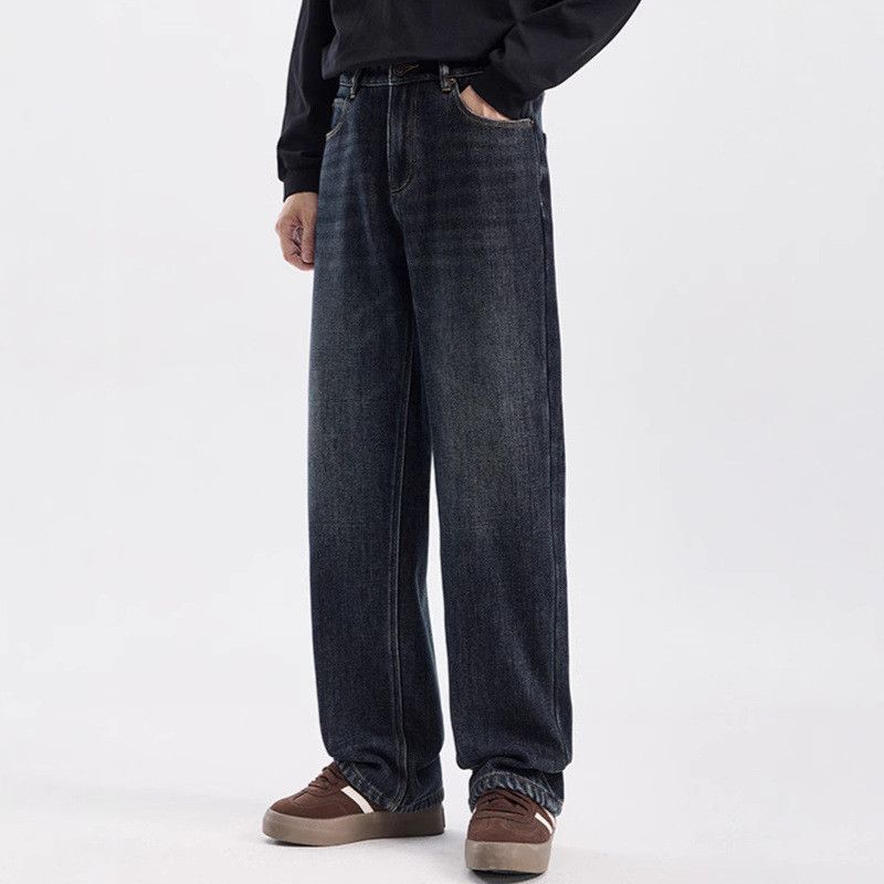 Japanese Brand Men's retro loose wide-leg versatile jeans Size US 32 / EU 48 - 2 Thumbnail