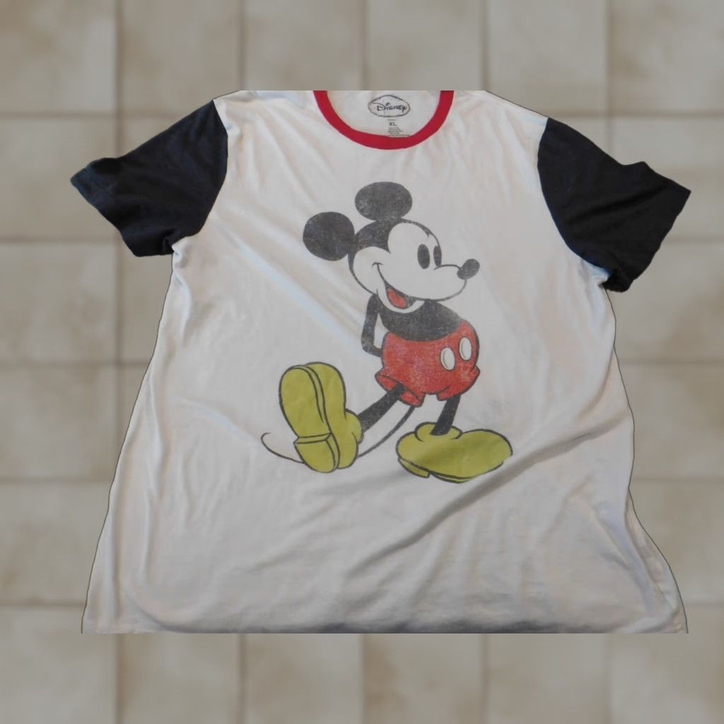 Disney Disney Mickie Mouse Mens Shirt XL White Short Sleeve Crew Neck T-Shirt Casual Size XL / US 12-14 / IT 48-50 - 1 Thumbnail