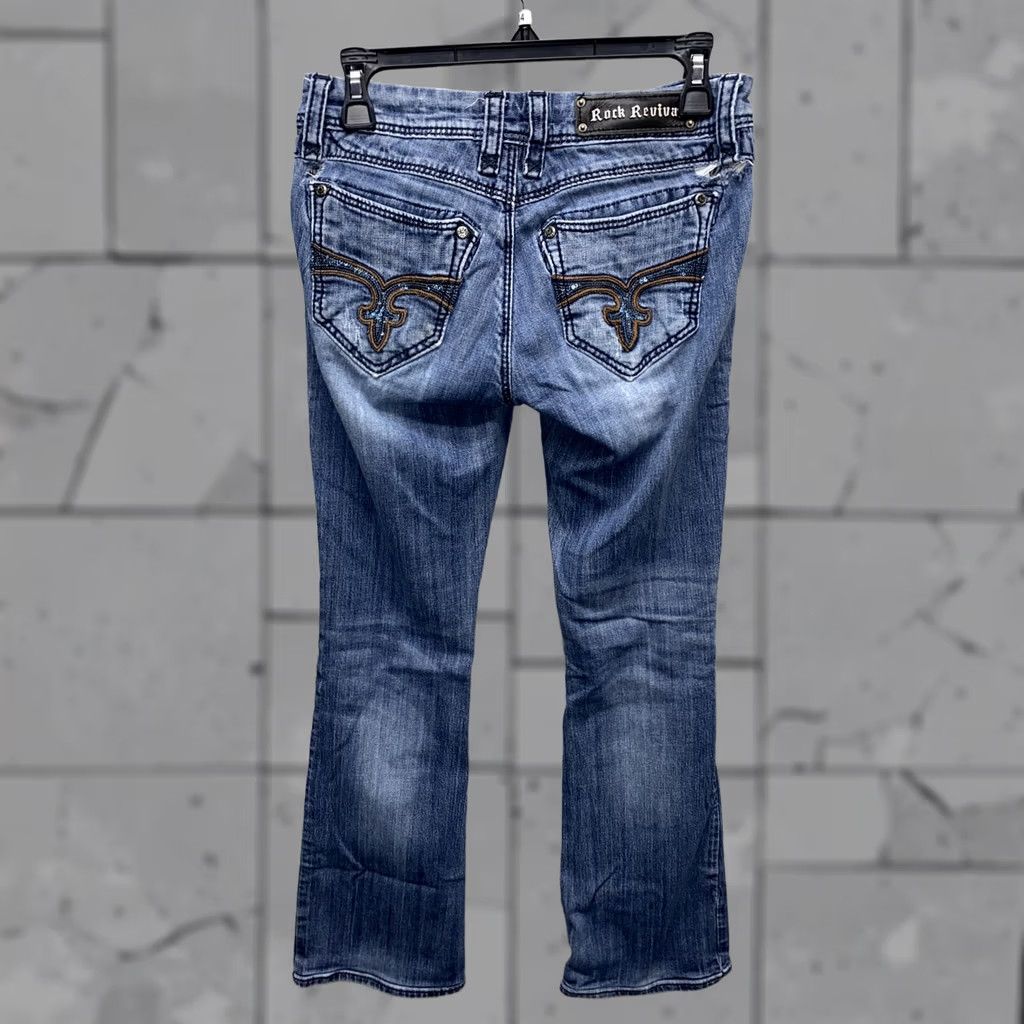 Vintage Rock Revival Charlotte FLARE Denim Jeans Womens Blue 28 X 30 Regular Inseam 30 Cotton Denim Size 28 Size 28" / US 6 / IT 42 - 1 Thumbnail