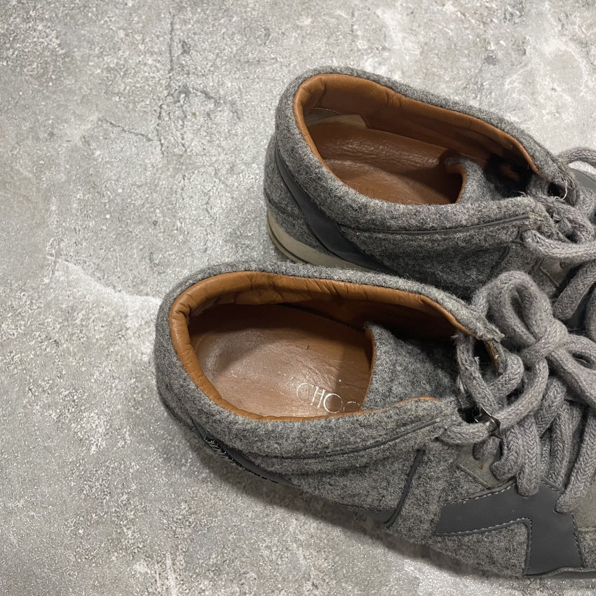 Jimmy Choo Jimmy Choo Grey Wool Leather Trim Low Top Sneakers shoes Size US 5 / EU 37 - 6 Thumbnail