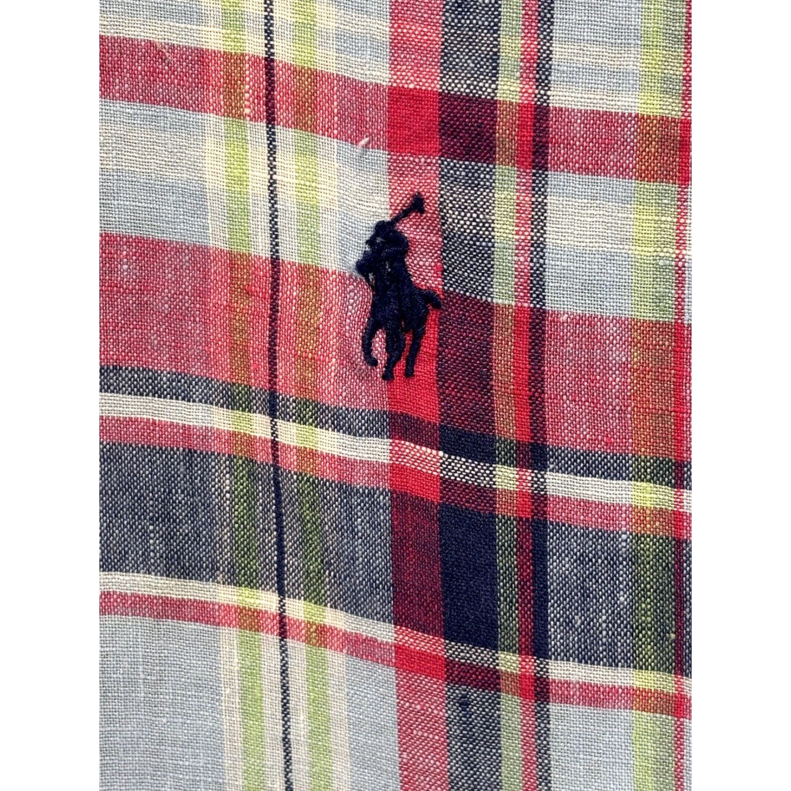 Polo Ralph Lauren Vtg Ralph Lauren Plaid 100% Linen Shirt Mens Large Classic Fit Short Sleeve Pony Size US L / EU 52-54 / 3 - 4 Thumbnail