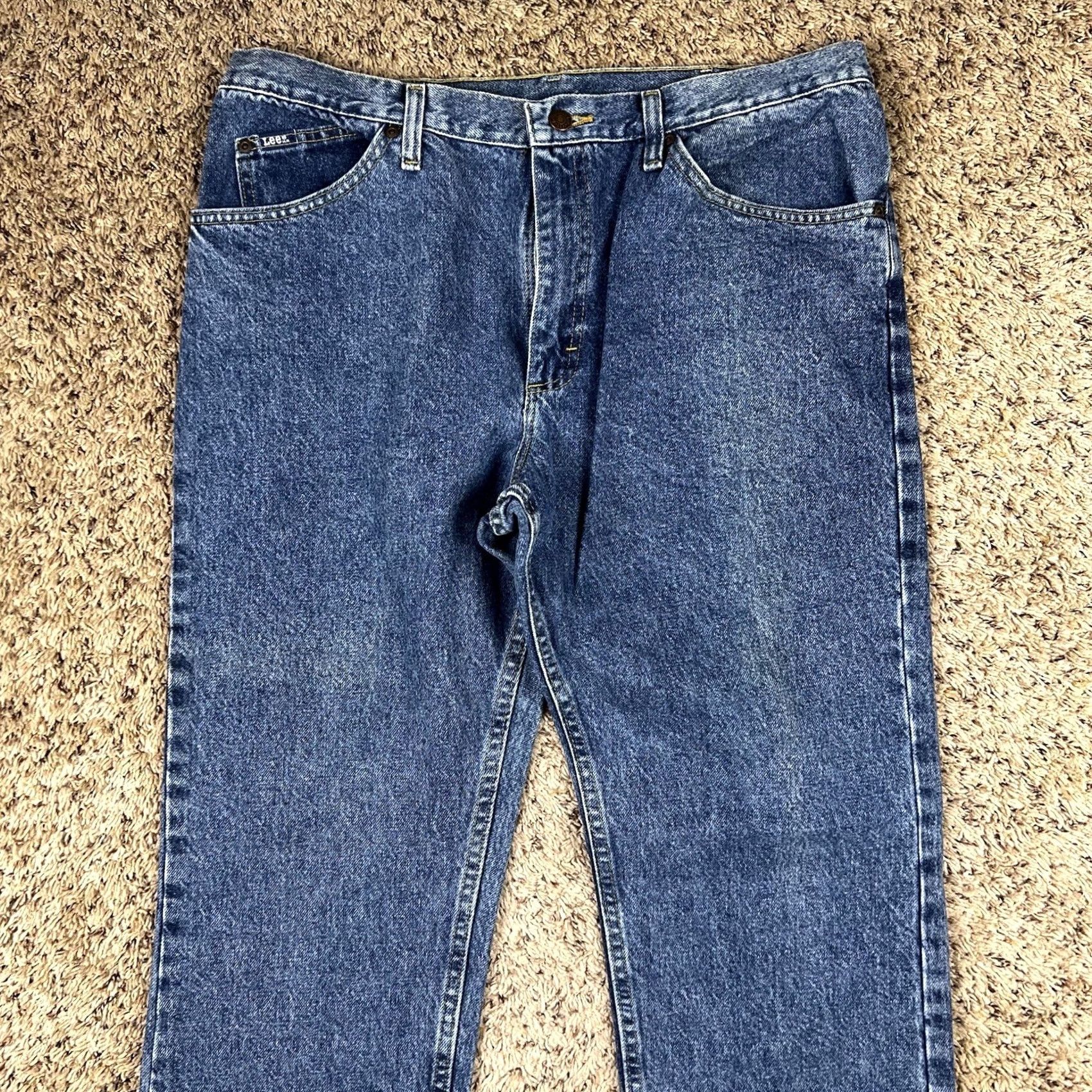 Lee VINTAGE Lee Riders Jeans Mens 38x31 Blue Medium Wash Denim Grunge Logo Jeans Size US 38 / EU 54 - 5 Thumbnail