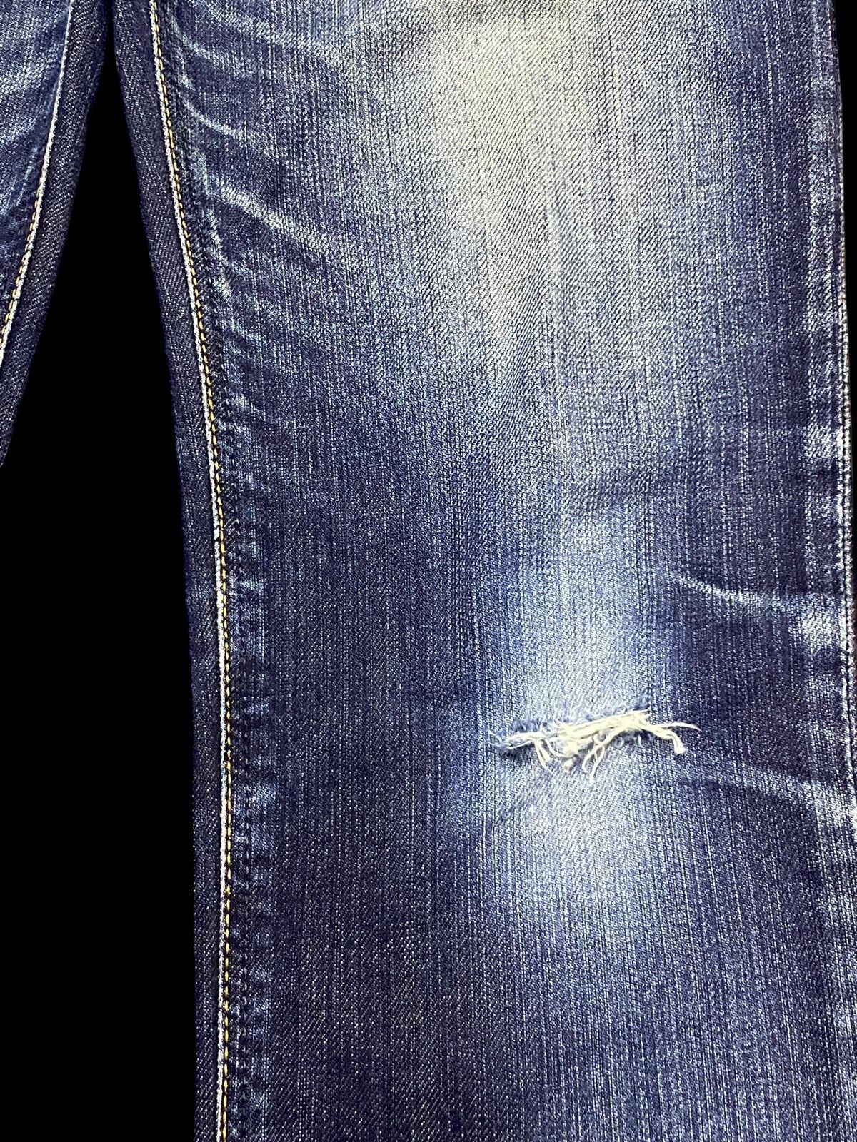 Junya Watanabe Vintage Edwin 503 Japan Blue Wash Distressed Skinny Jeans Size US 30 / EU 46 - 9 Thumbnail