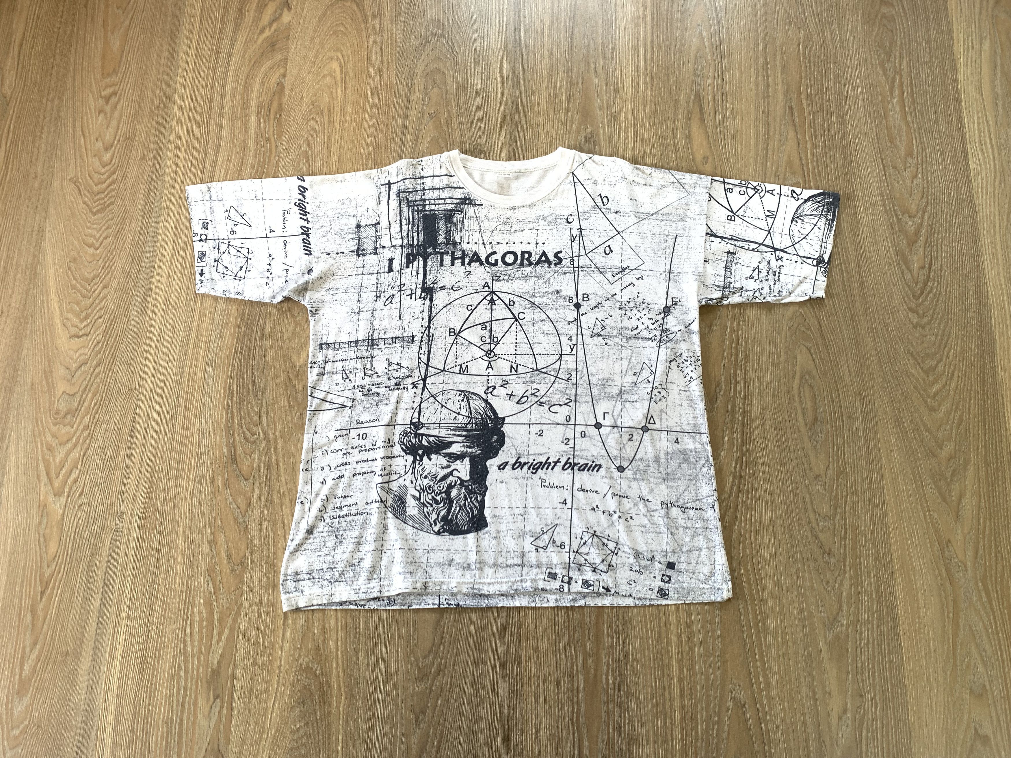 Fruit Of The Loom Vintage Pithagoras Formula Chemistry White T-Shirt Size US XXL / EU 58 / 5 - 1 Thumbnail