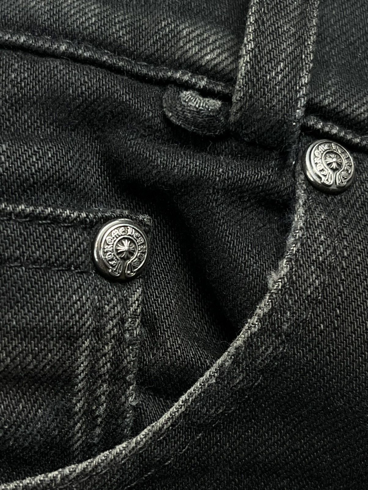 Chrome Hearts Chrome Hearts Thrashed Faded Fleur Knee Silver Denim Jeans Size US 30 / EU 46 - 8 Thumbnail