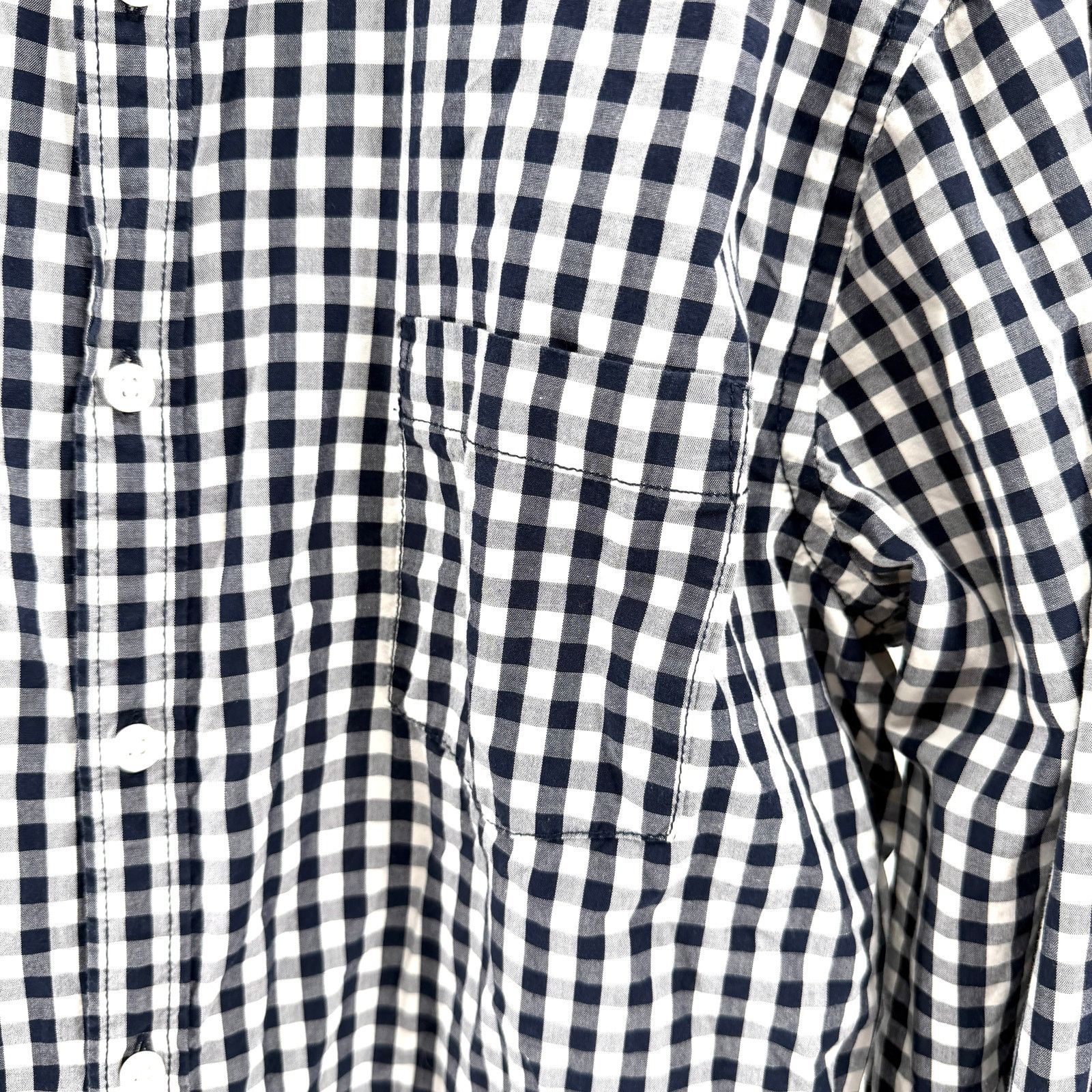 G.H. Bass & Co. Blue and White Gingham 100% Cotton Button Down Shirt Size US XL / EU 56 / 4 - 3 Thumbnail