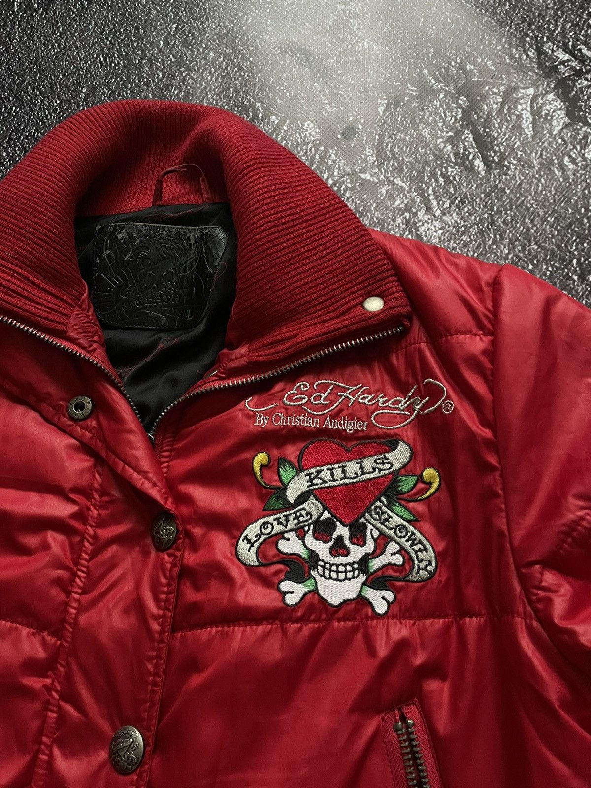 Ed Hardy Vintage Y2K Ed Hardy bomber jacket by Christian Audigier Size L / US 10 / IT 46 - 4 Thumbnail