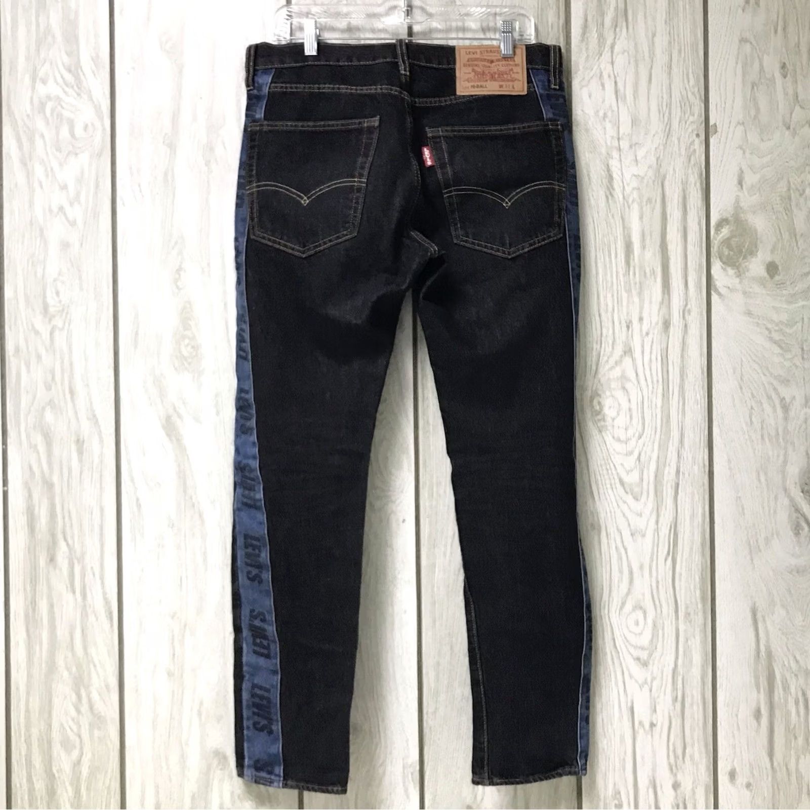 Levi's Levi's Men Black Hi-Ball Roll Logo Stripe Denim Jeans 31x31 Regular 5-Pocket Logo Stripes Along Seam Vintage N/A Size US 31 - 2 Thumbnail