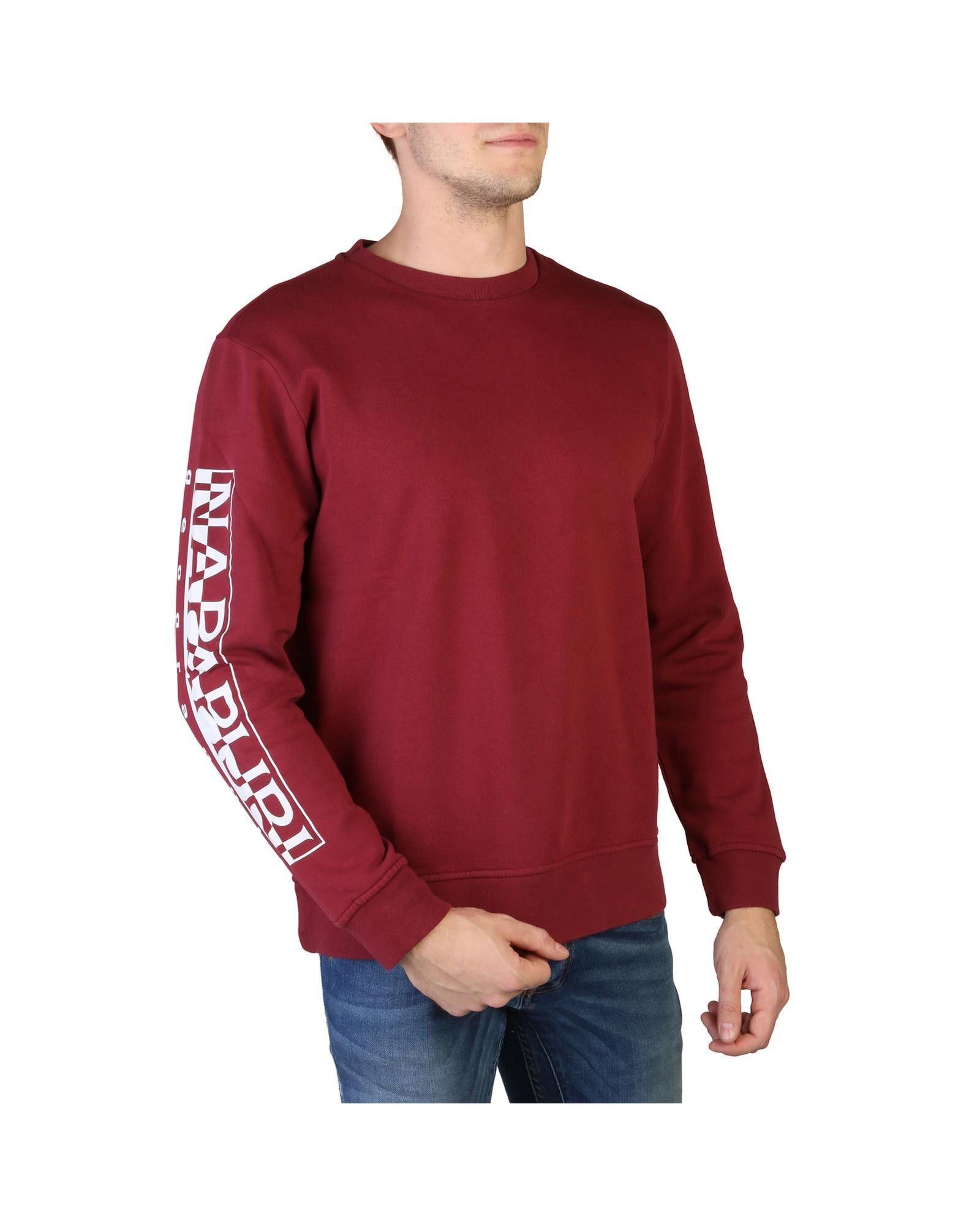 image of Napapijri Long Sleeved Solid Colour Sweatshirt in Red, Men's (Size Small)