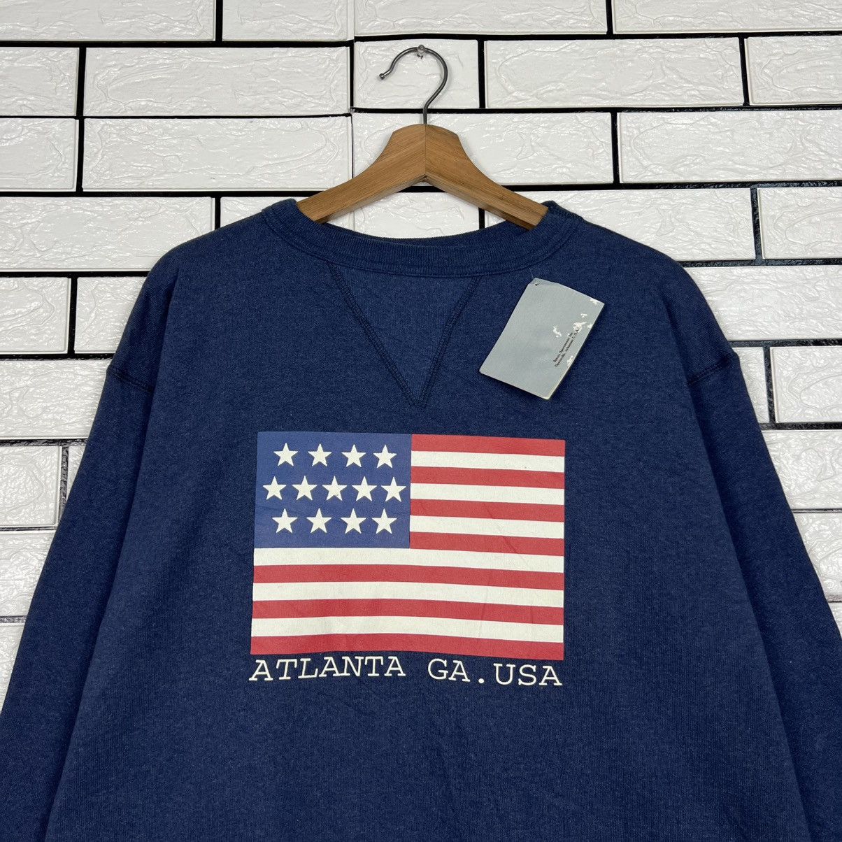 Vintage BRENTS Made in Usa Atlanta Ga.Usa Flag Sweatshirt #4018-C183 Size US L / EU 52-54 / 3 - 2 Thumbnail