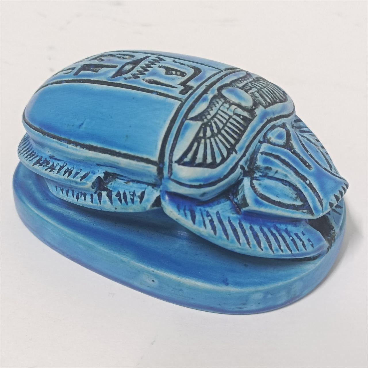 Handmade Vintage-style blue scarab Egyptian collectible gift Size ONE SIZE - 4 Thumbnail
