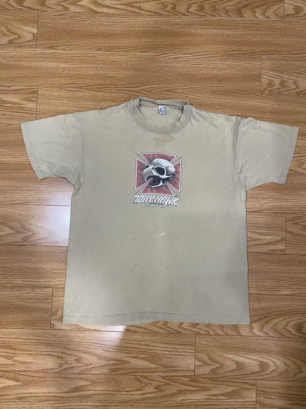 image of Vintage Tony Hawk Birdhouse T Shirt in Beige, Men's (Size XL)