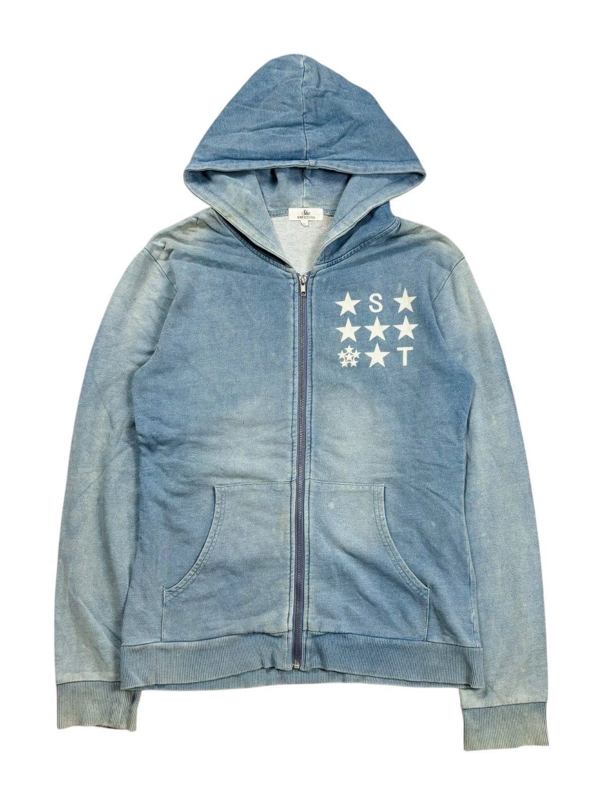 If Six Was Nine 2000s Berning Sho Mud Wash America Flag Patchwork Zip Hoodie Size US M / EU 48-50 / 2 - 2 Thumbnail
