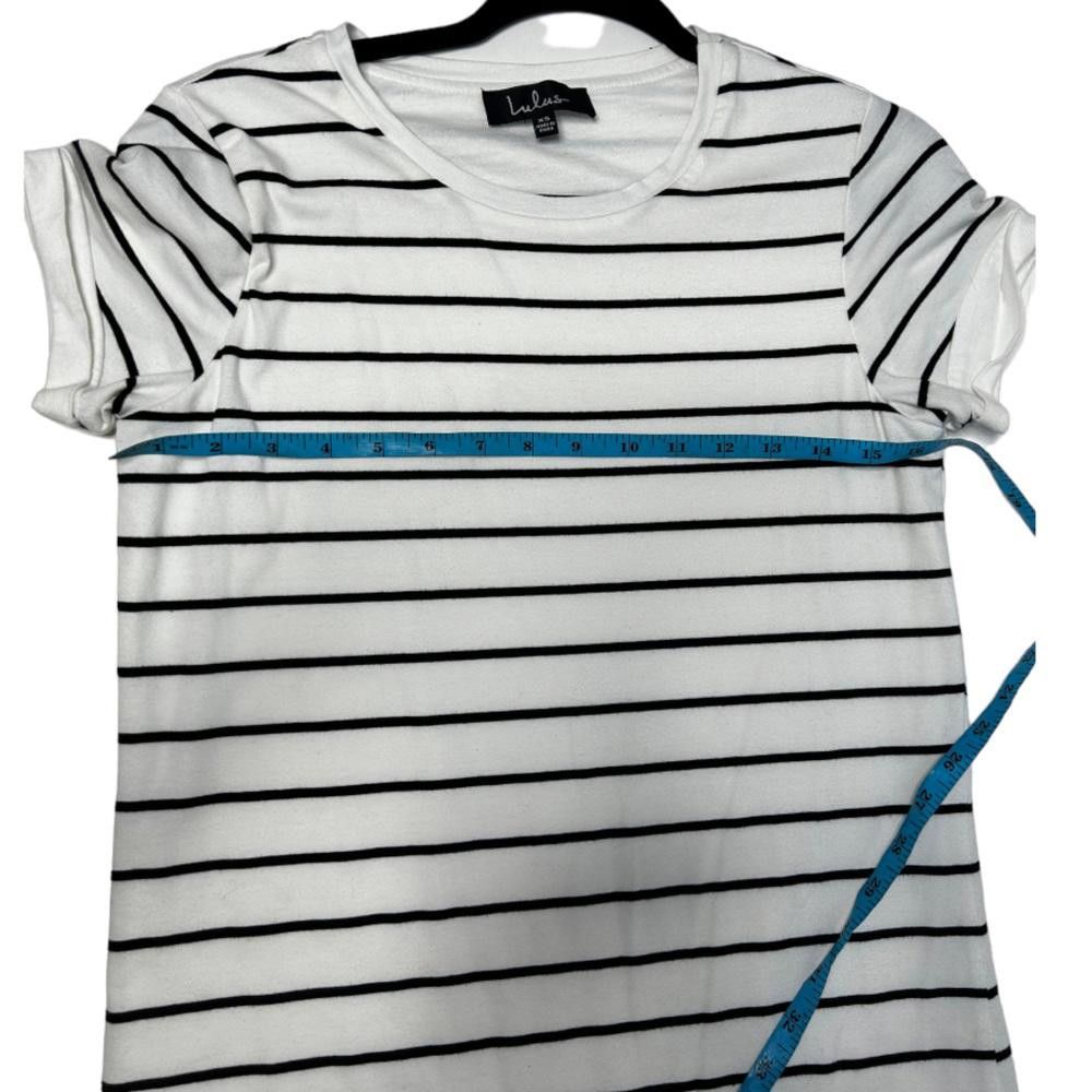Lulus Lulus l Cafe Society Black and Cream Striped Shirt Dress XS Size XS / US 0-2 / IT 36-38 - 5 Thumbnail