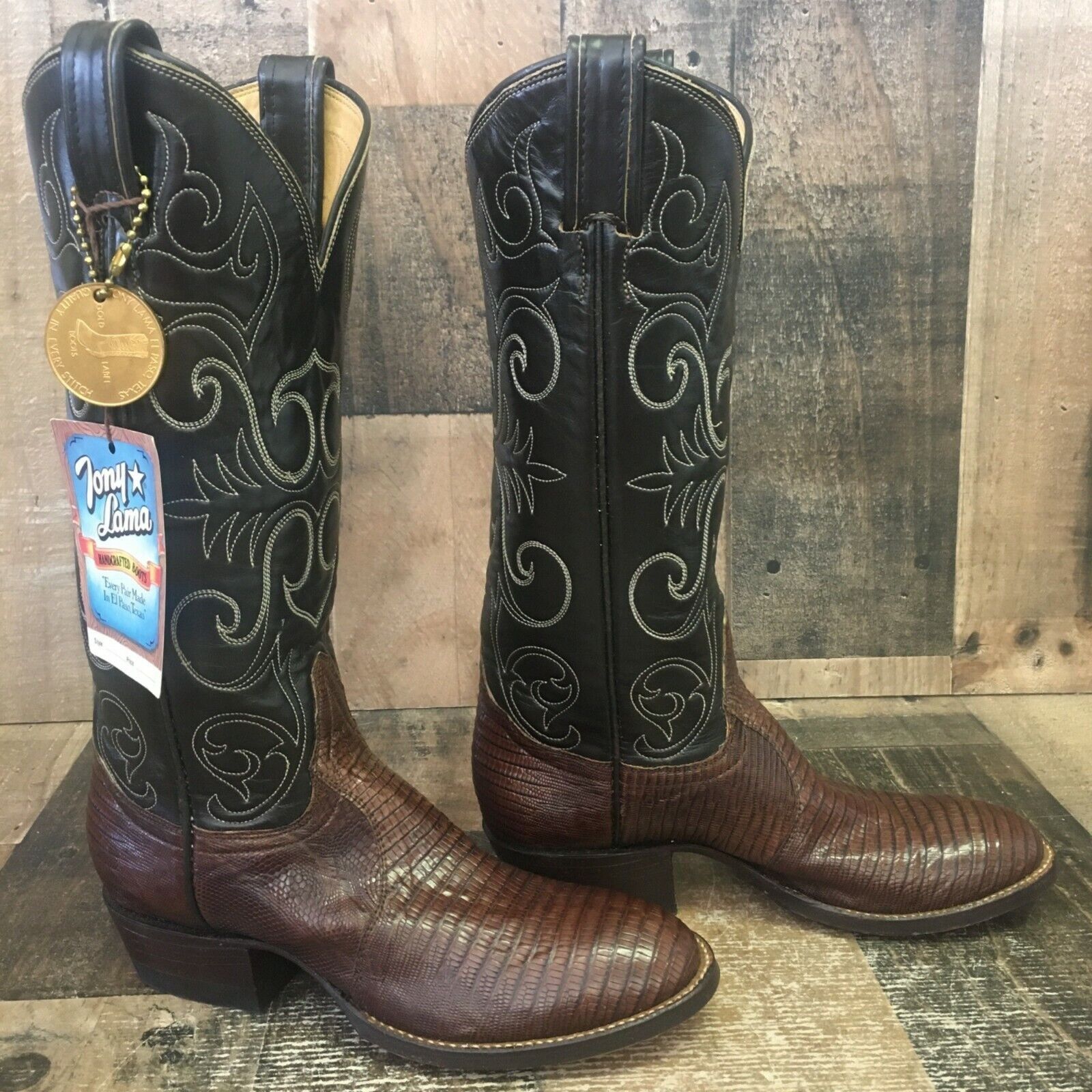 Tony Lama Tony Lama Vintage Gold Label Lizard Cowboy Boots Womens 4 B Size US 4 / IT 34 - 9 Thumbnail