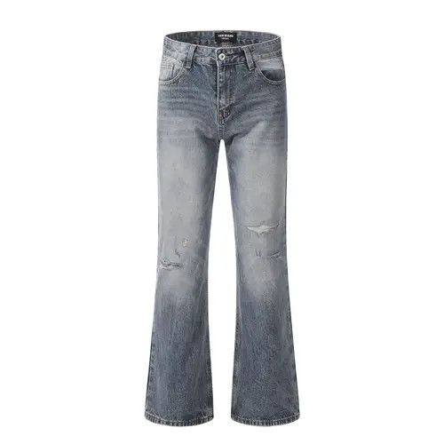 Japanese Brand × Jean American street men's distressed washed flared ripped jeans Size US 34 / EU 50 - 1 Thumbnail