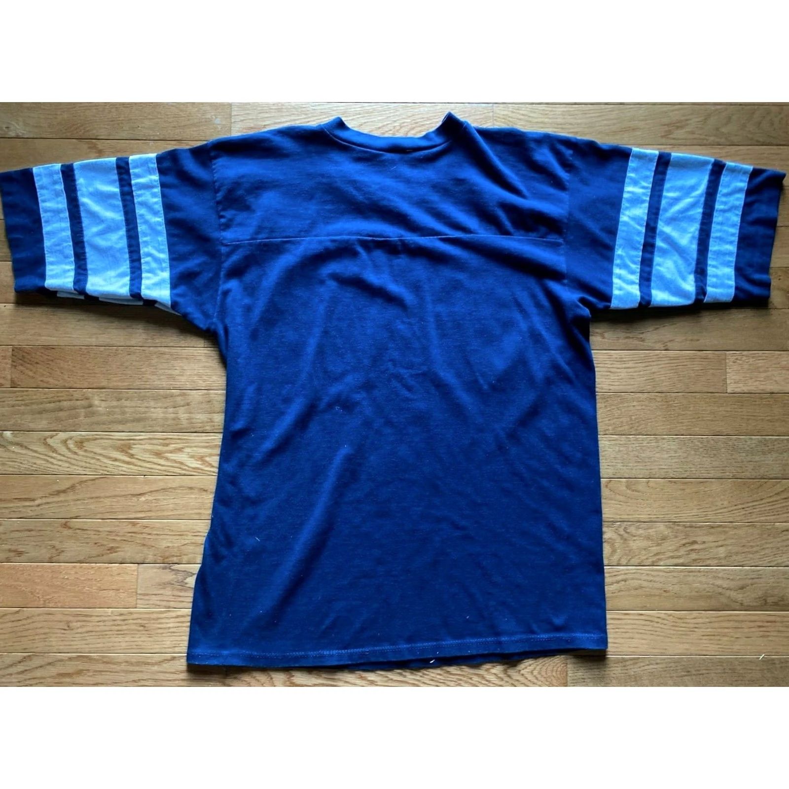 Logo 7 VTG 90s Logo 7 Notre Dame Fighting Irish Sleeve Stripes Sz L Ringer Shirt Mens Blue Size ONE SIZE - 2 Thumbnail