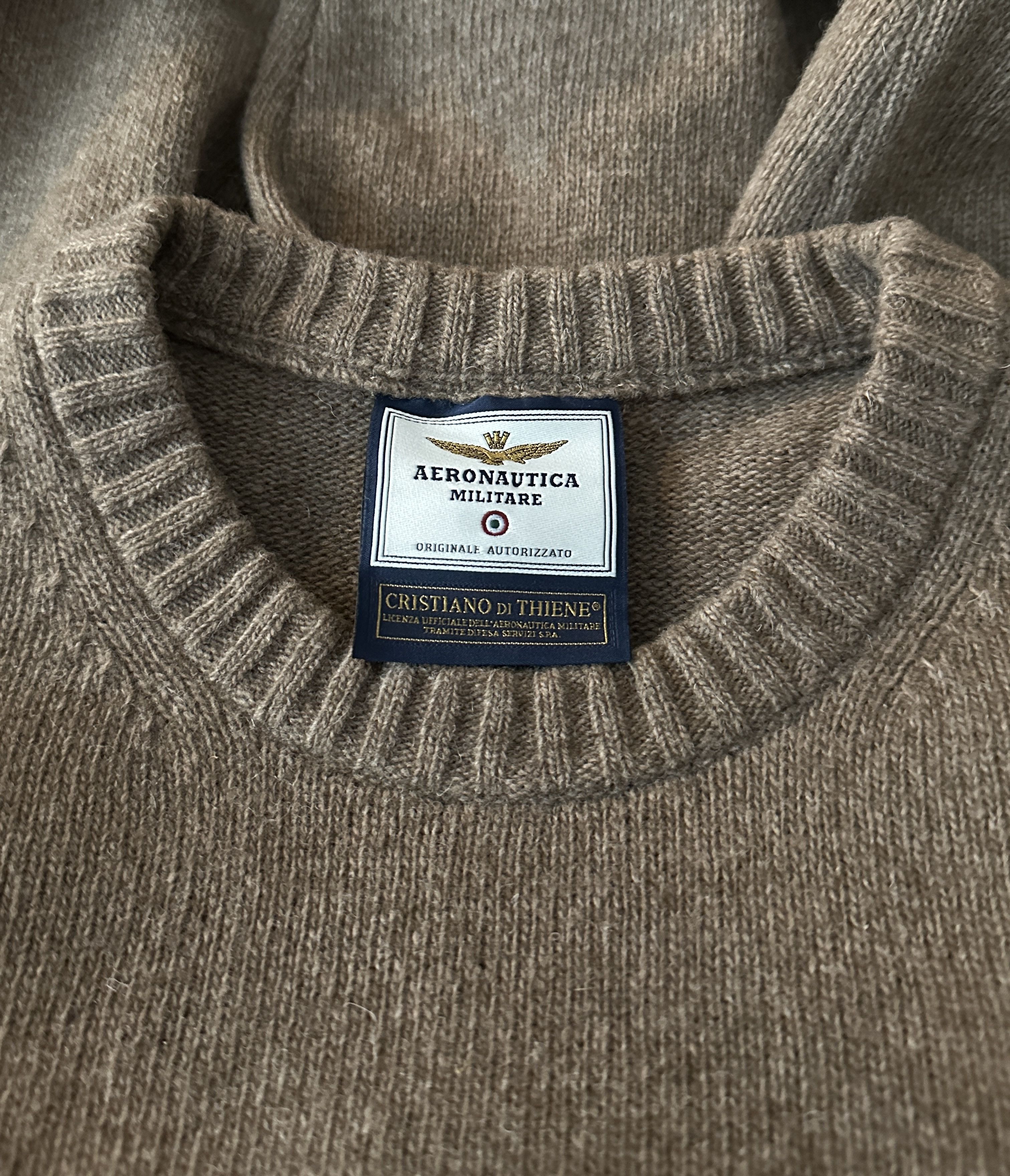 Aeronautica Militare Brown wool pullover Size US L / EU 52-54 / 3 - 5 Thumbnail