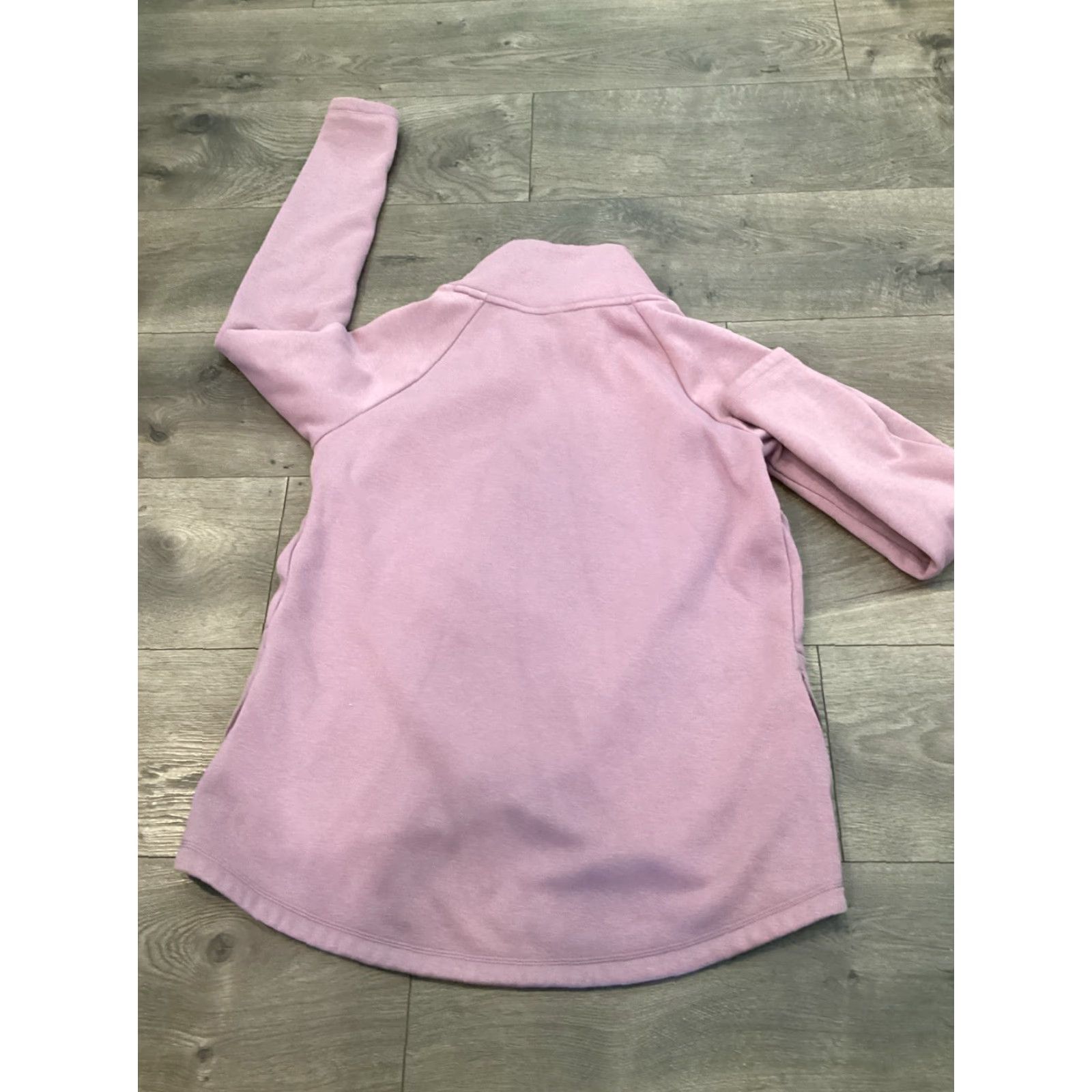 Athleta Athleta Sweatshirt Women ASYM Pullover Mock Neck S Dogwood Mauve Purple Ruffle Cozy Karma ASYM Pullover Size S / US 4 / IT 40 - 7 Thumbnail