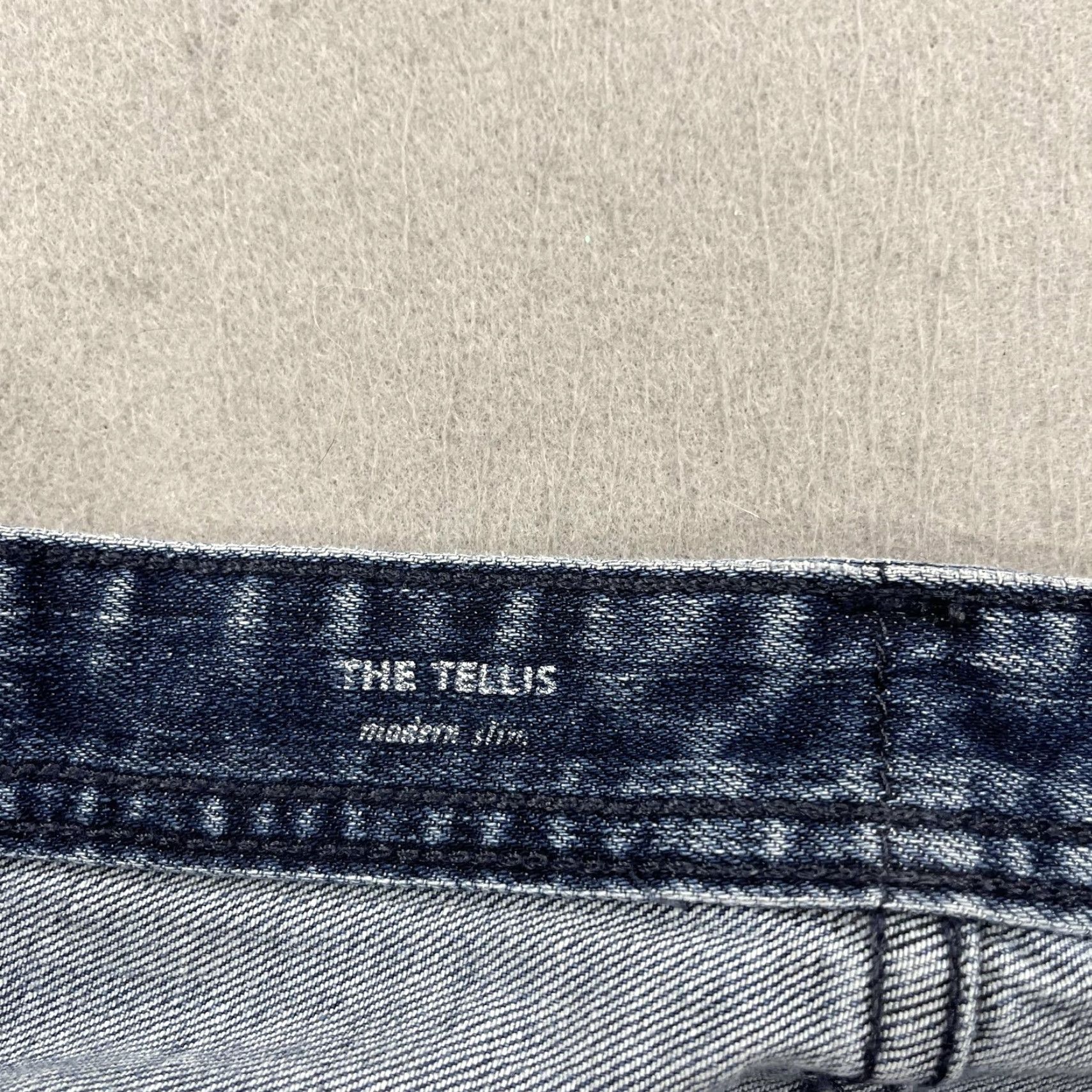 Vintage AG Adriano Goldschmied The Tellis Jeans Slim Straight 32x31 Blue Denim Stretch Mens Modern Straight Leg Size US 32 / EU 48 - 5 Thumbnail