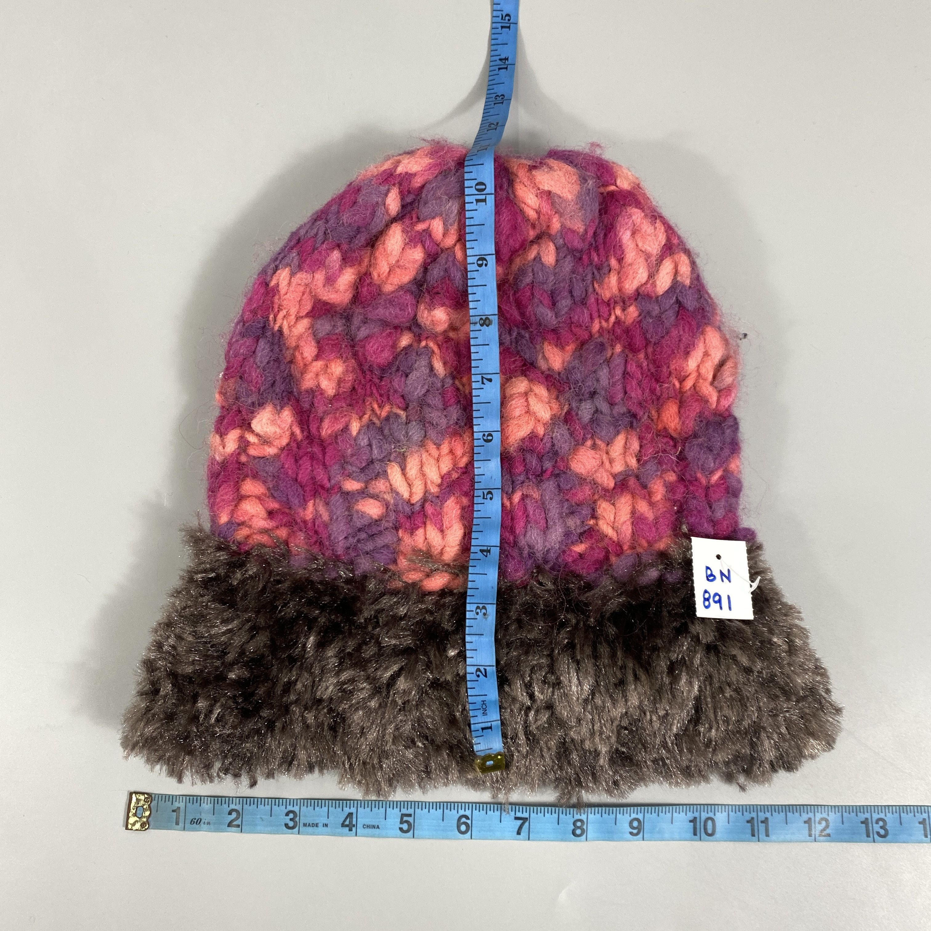 Japanese Brand Beanie Multicolor With Fur Hats -BN891 Size ONE SIZE - 5 Thumbnail