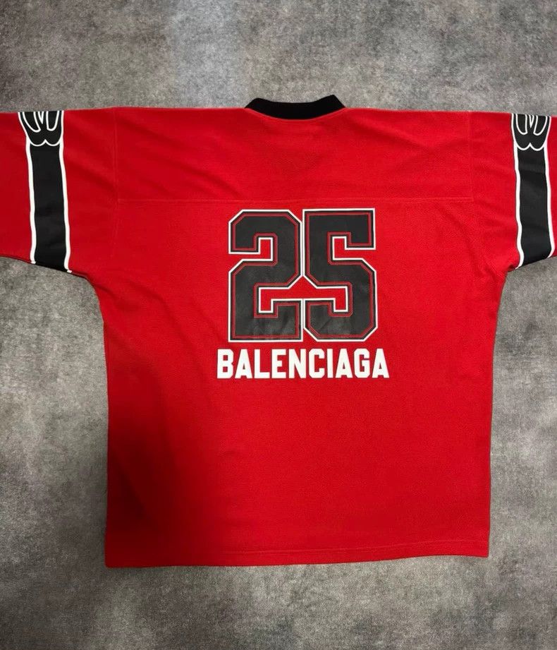 Balenciaga Balenciaga Double Ring Rugby Jersey Number 25 Short Sleeve Size US XL / EU 56 / 4 - 2 Thumbnail