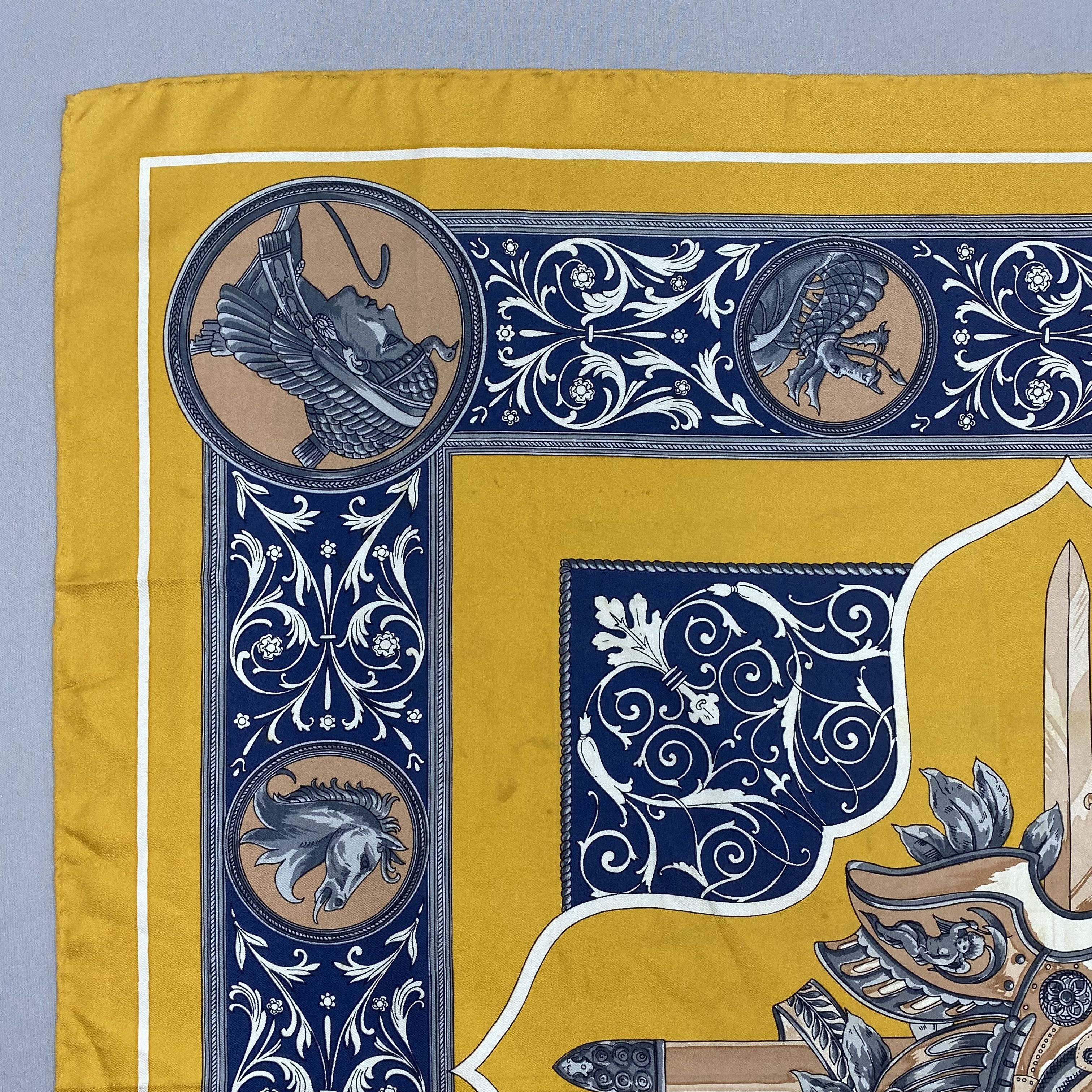 Japanese Brand Vintage Mythology SILK Scarf Twill Stole Wraps Scarves Size ONE SIZE - 7 Thumbnail