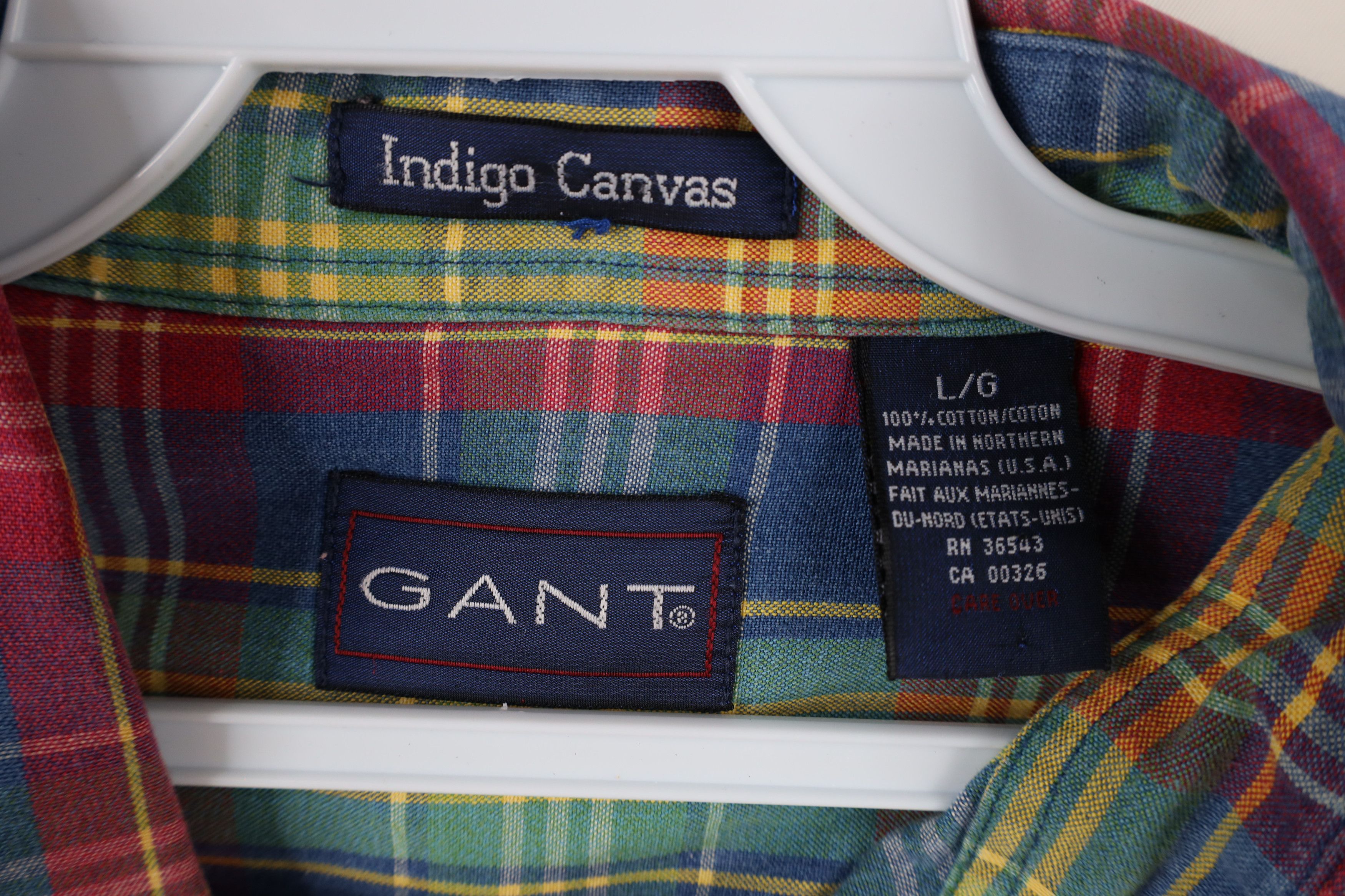 Vintage Vintage 90s Streetwear Canvas Madras Plaid Button Shirt USA Size US L / EU 52-54 / 3 - 6 Thumbnail