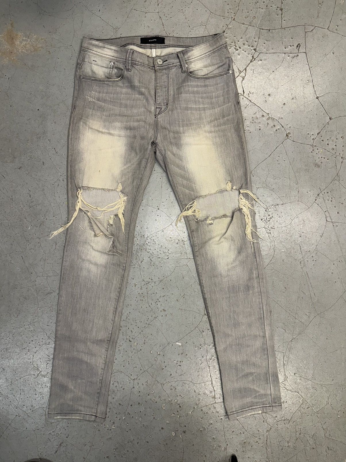 Stampd Stampd Distressed Grey Jeans Size US 34 / EU 50 - 1 Thumbnail