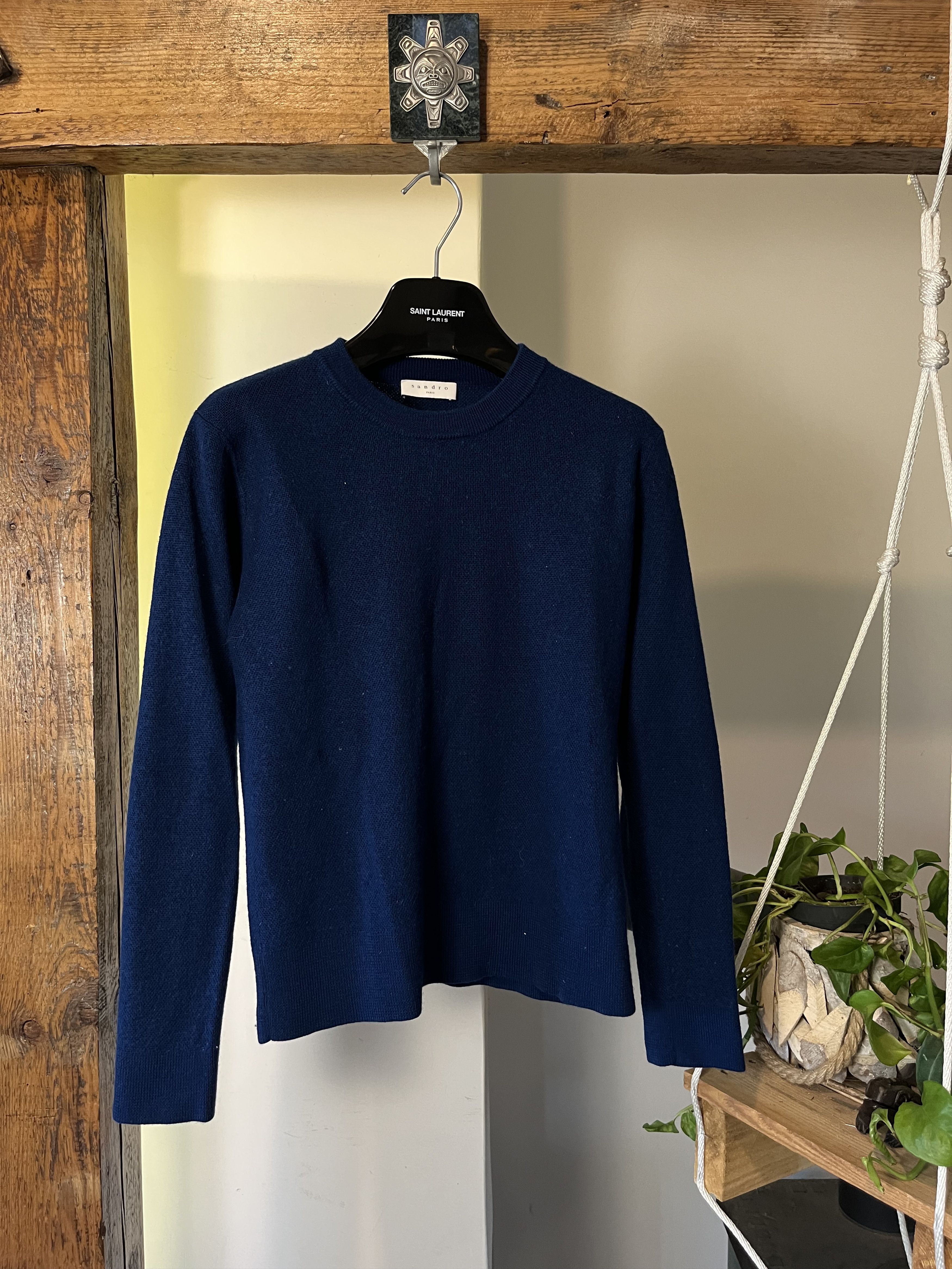 Designer × Sandro Sandro Wool Ocean Blue Knitwear Size XS / US 0-2 / IT 36-38 - 1 Thumbnail