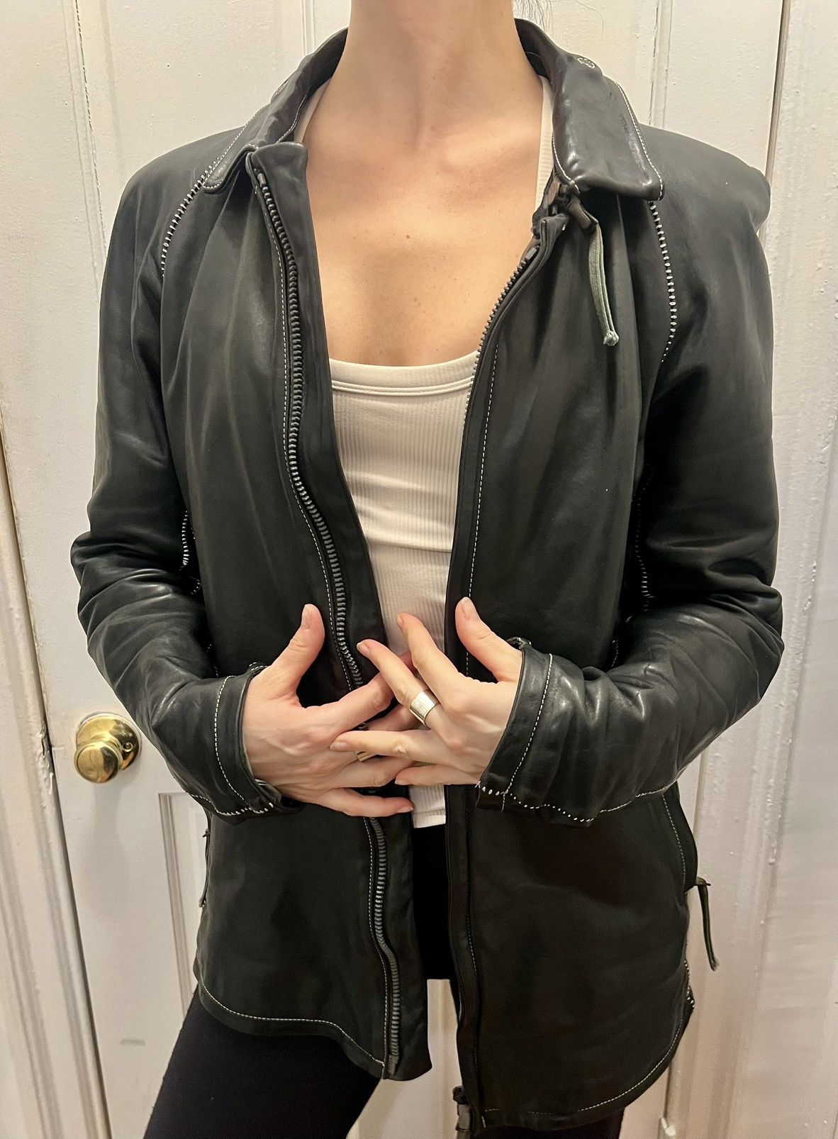 Boris Bidjan Saberi J2 Object Dyed Oiled Horse Leather Jacket Size US XL / EU 56 / 4 - 6 Thumbnail