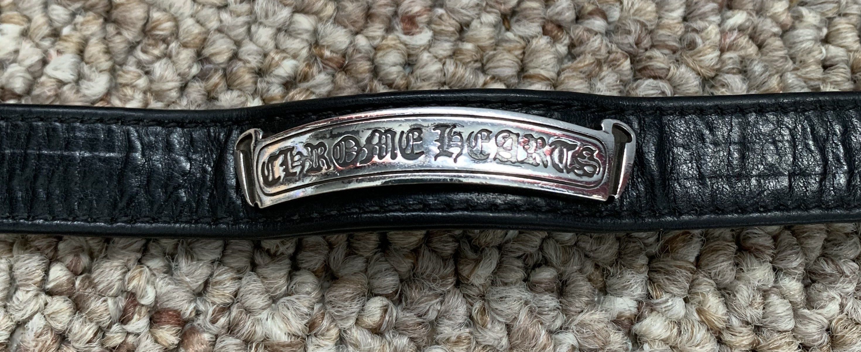 Chrome Hearts Chrome Hearts Leather Silver Logo Scroll Bracelet Size ONE SIZE - 7 Thumbnail