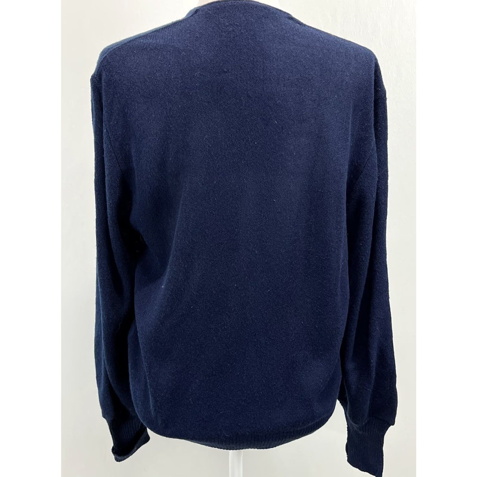 Vintage VINTAGE Arnie Sweater Sz Small Navy Cardigan Knit V-Neck Union Made USA Mens Size US S / EU 44-46 / 1 - 3 Thumbnail