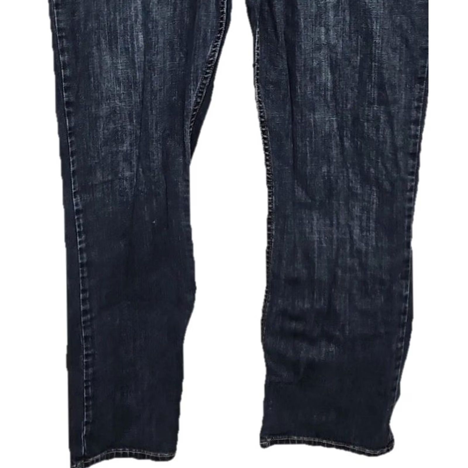 Vintage Cinch Jeans Men Dark Wash 36x30 Straight Leg Western Cotton Blend Stretch Button Fly Zip Belted Regular Fit Blue Mens Jeans Size US 36 / EU 52 - 2 Thumbnail