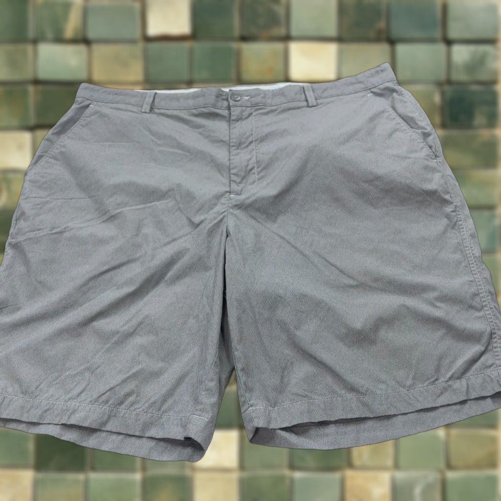 Footjoy FootJoy 42 (Fit 42W) Golf Chino 10" Shorts Blue Gray Look Casual Men Regular Inseam 10" Belt Loops Zip Front Flat Front Stretch 90s American VINTAGE? Size US 42 / EU 58 - 1 Thumbnail
