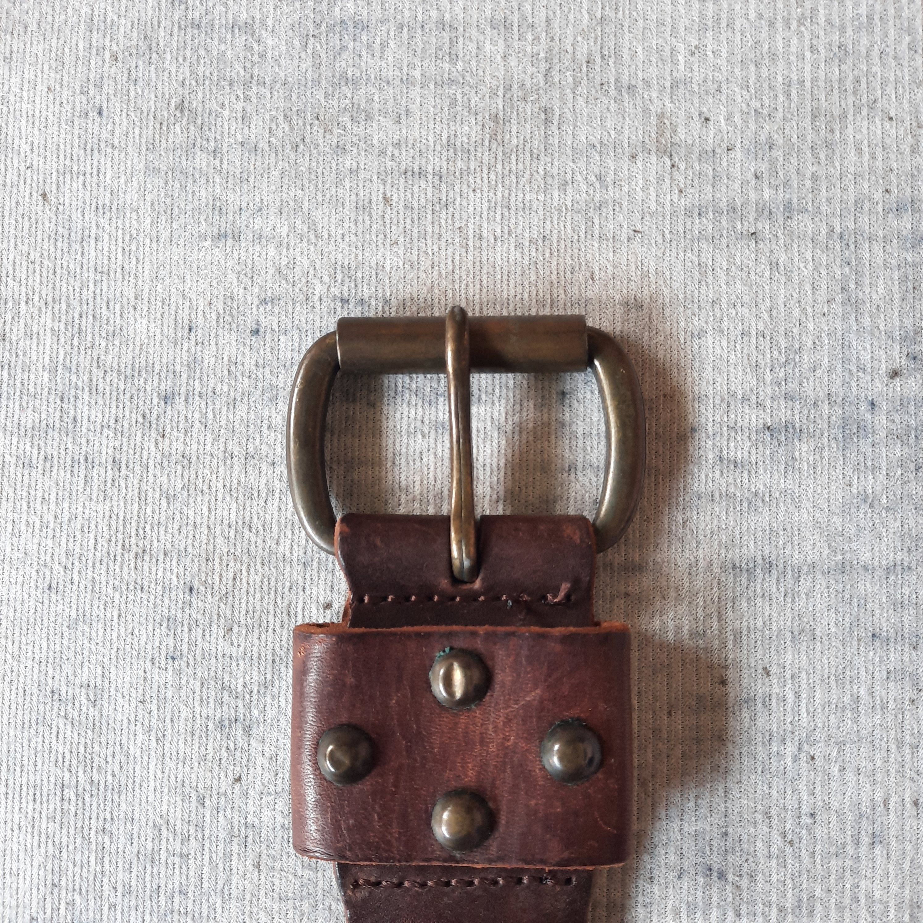 PPFM ⚙️ Vintage diesel solid brass stud punk leather belt Size ONE SIZE - 3 Thumbnail