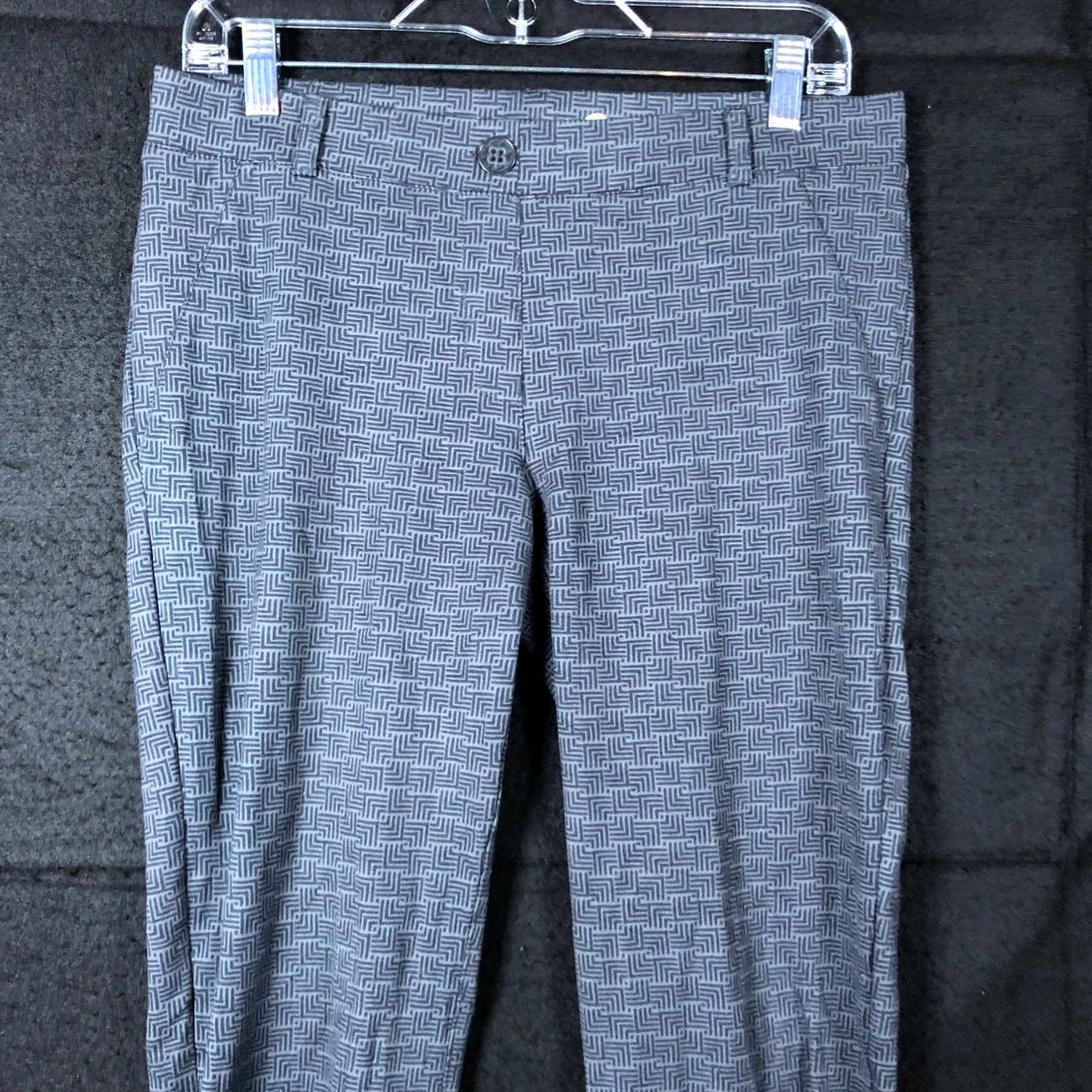 Vintage Betabrand Womens Pants Gray Pattern Pull On Straight Leg Active Lounge Petite M Menstrual Size 24" / US 00 / IT 34 - 2 Thumbnail