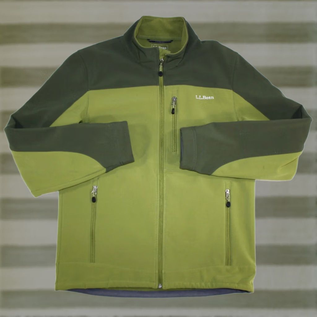 Vintage L.L. Bean Pathfinder Softshell Jacket Men's S Green Two Tone Fleece Lined Hiking Zip Front Size US S / EU 44-46 / 1 - 1 Thumbnail