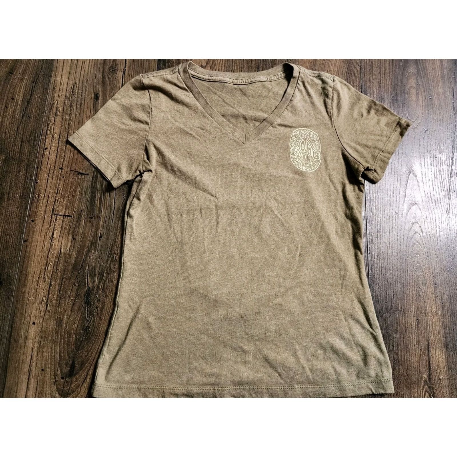 Vintage Womens S Moab Utah Brewery Art V Neck T Shirt Double Sided Shirt Womens S Green Cotton Blend Beer V-Neck Short Sleeve - Size S / US 4 / IT 40 - 4 Thumbnail