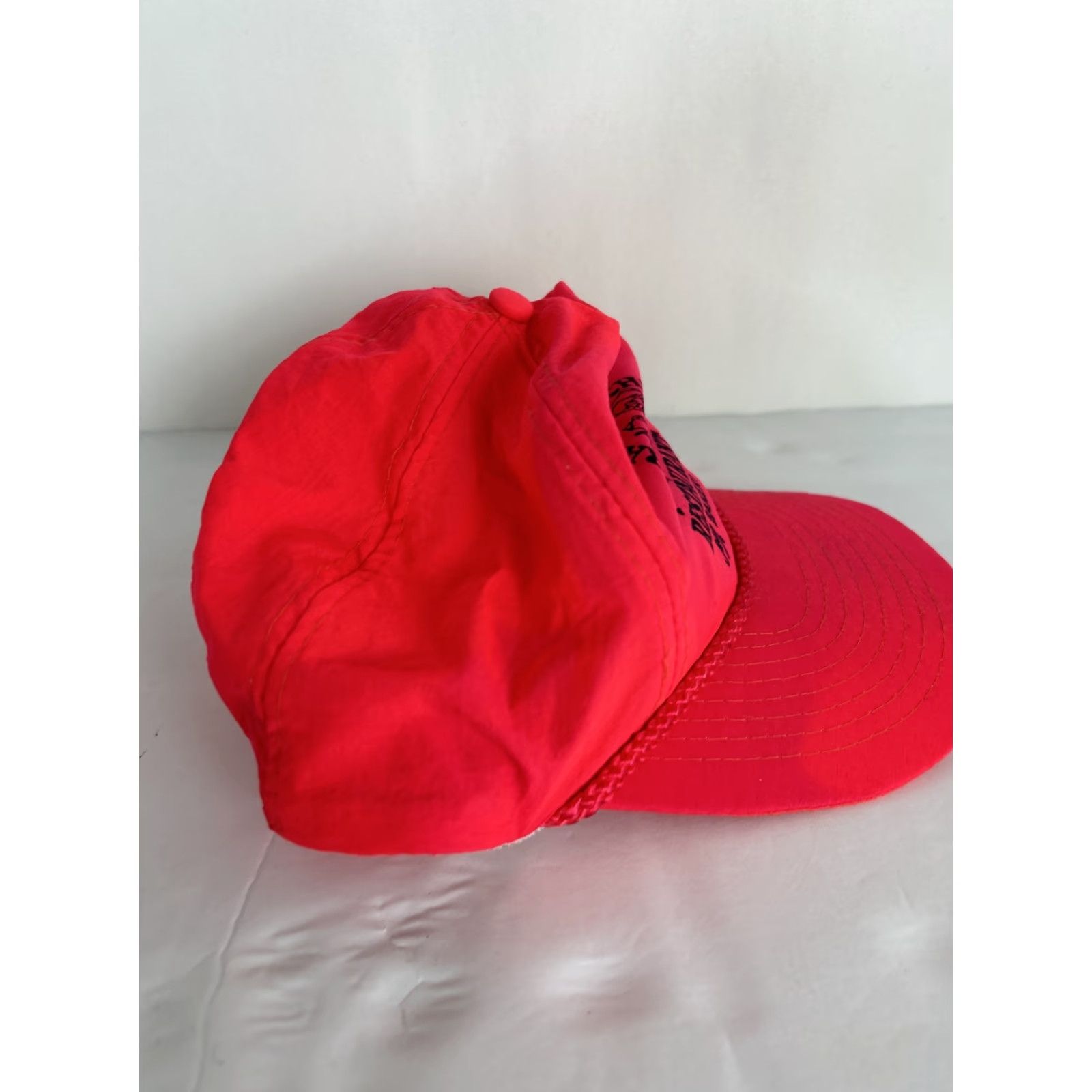 Pinko VINTAGE Neon Pink Strap Back Hat Hook And Loop Granny’s Kitchen Mohr’s Baseball Cap One Size Men Pink Adjustable Baseball Cap Mens Size ONE SIZE - 5 Thumbnail