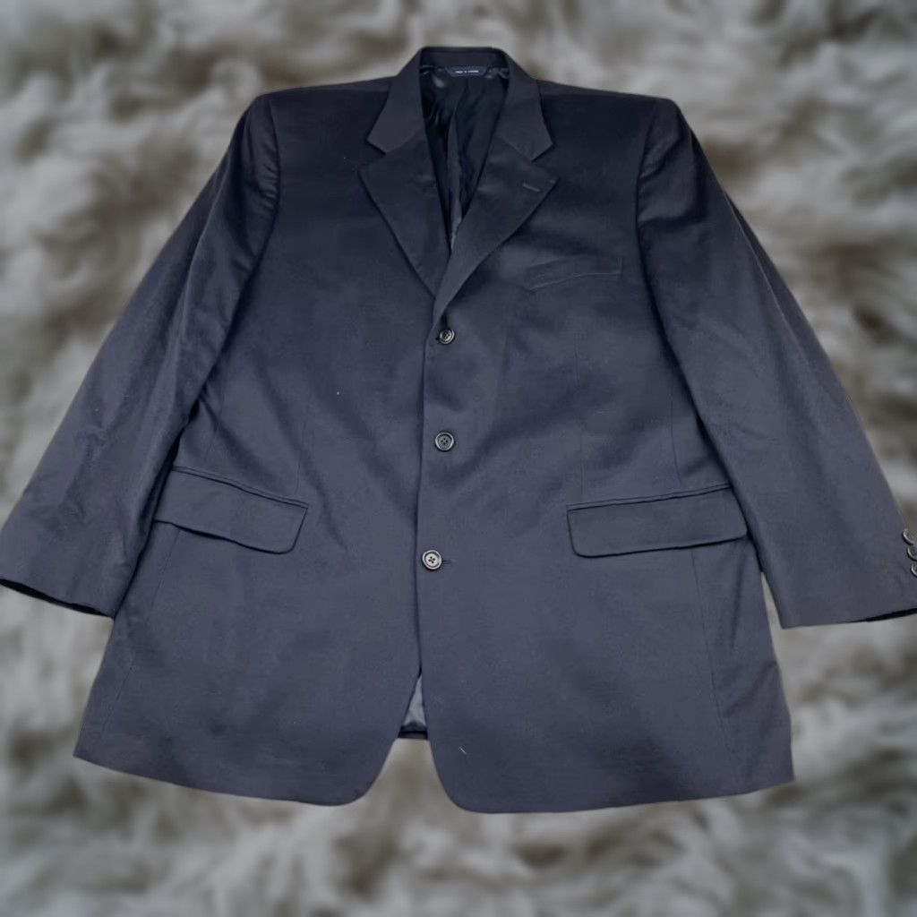 Brooks Brothers Brooks Brothers x Loro Piana Mens Blazer 3-Button Navy Blue 100% Cashmere 46 Long Regular Fit Mens Womens Womens Size 46R - 1 Thumbnail