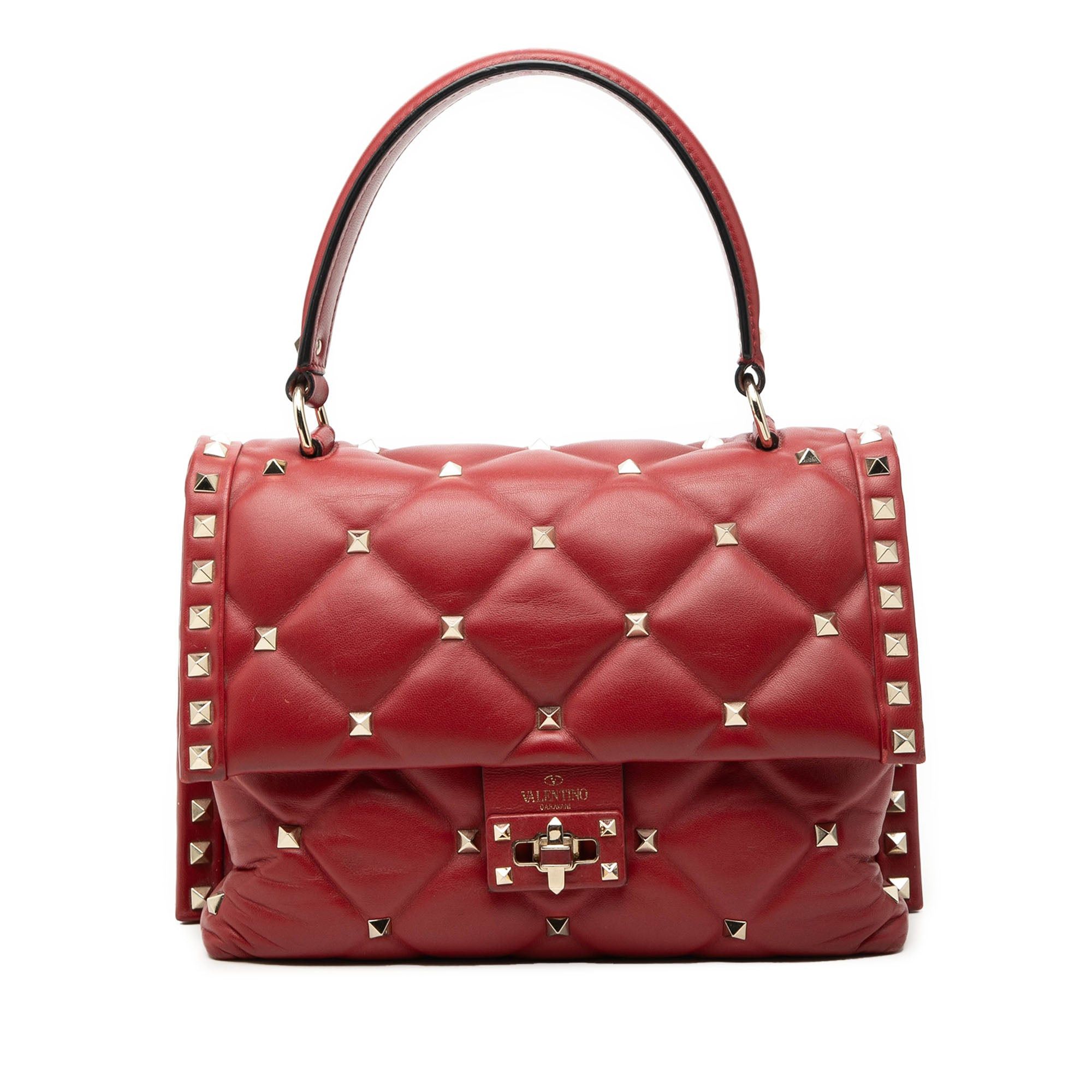 Valentino Medium Lambskin Candystud Top Handle Satchel Size ONE SIZE - 1 Thumbnail