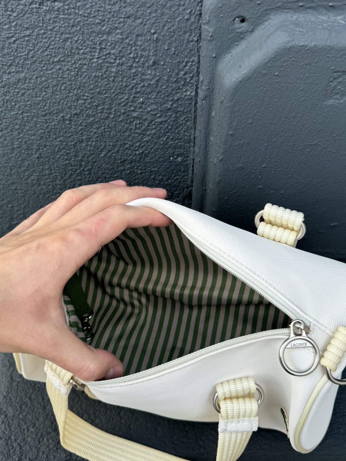 Japanese Brand × Lacoste Lacoste White Handbag Size ONE SIZE - 6 Thumbnail