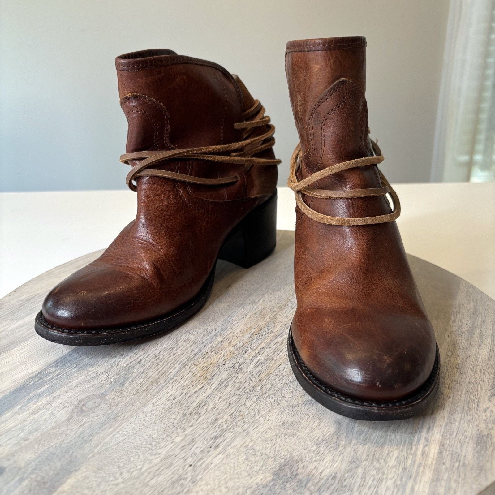 Freeman Freebird Casey Brown Ankle Boots Women’s Size 9 Distressed Size US 9 / IT 39 - 3 Thumbnail