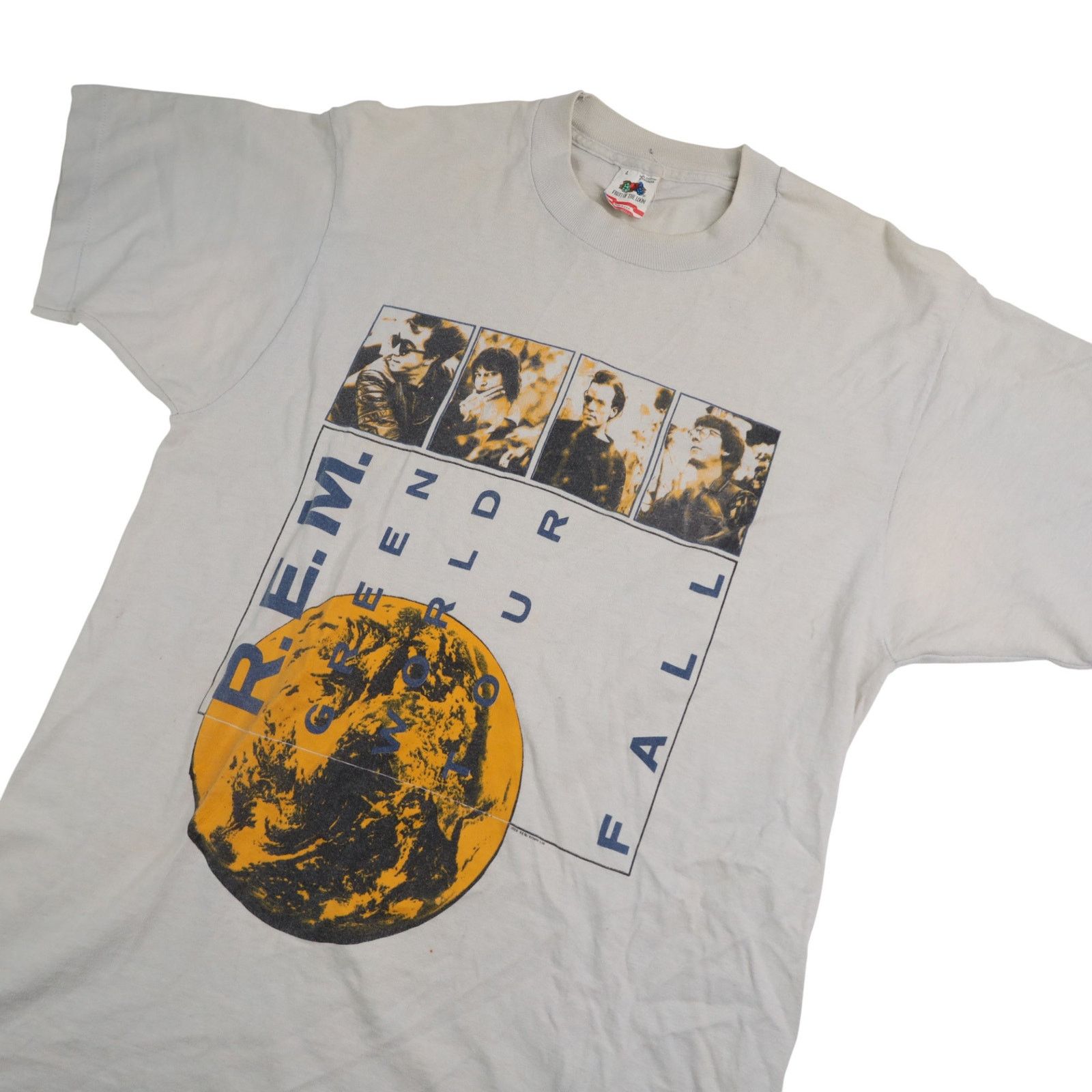 Band Tees × Vintage Vintage 80s R.E.M Green World Tour Graphic Band Tee Size US XL / EU 56 / 4 - 2 Thumbnail