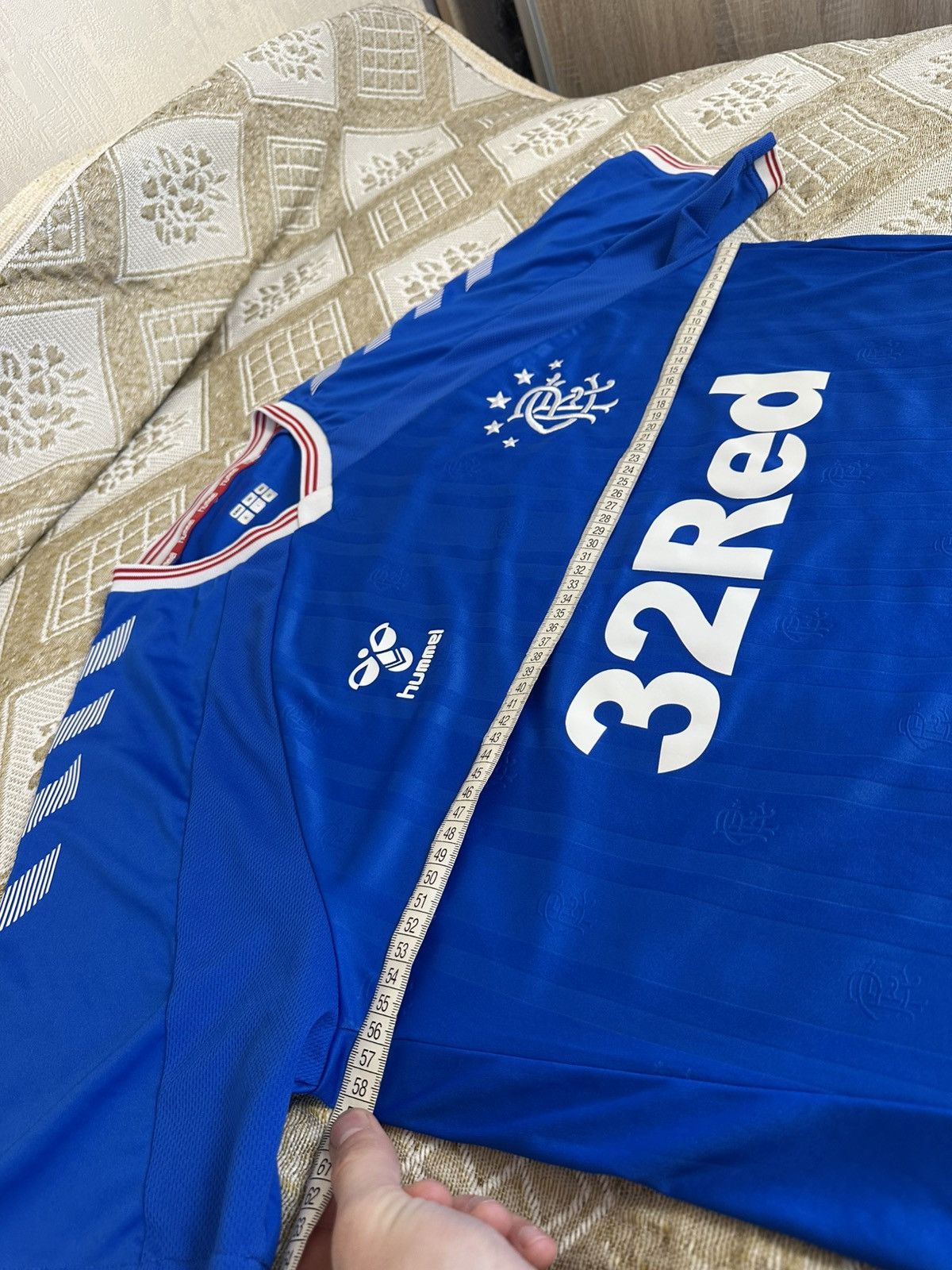 Hummel 🔥 Rangers Glasgow 2019 2020 Football T Shirt Hummel Jersey Size US L / EU 52-54 / 3 - 6 Thumbnail