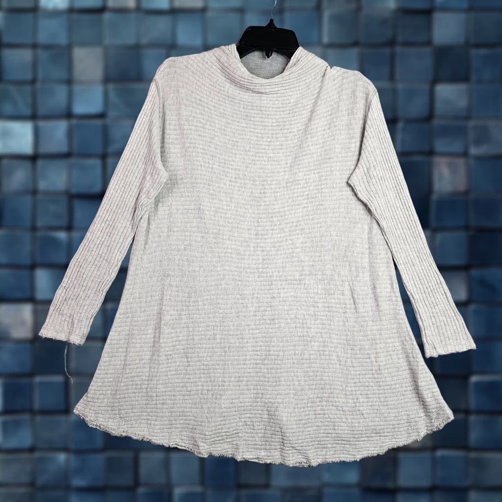 Free People Free People We The Free Tara Split Back Gray Knit Turtleneck Size M Size M / US 6-8 / IT 42-44 - 1 Thumbnail