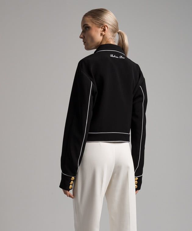 Balmain o1s1wg110825 Western Crepe Jacket in Black Size S / US 4 / IT 40 - 4 Thumbnail